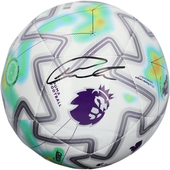 Matheus Cunha Manchester United Autographed White/Green Puma English Premier League Soccer Ball
