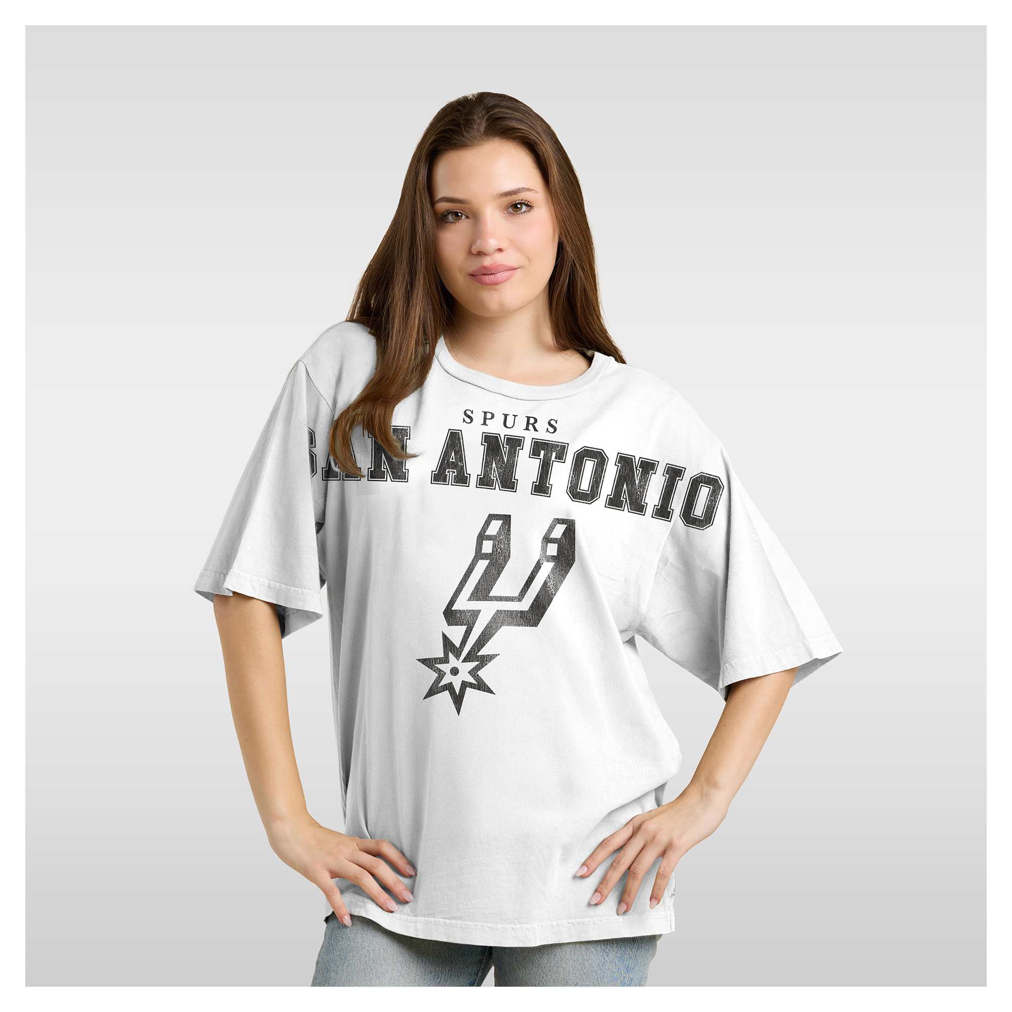 Women's Fanatics  White San Antonio Spurs Spirit Relaxed Jersey T-Shirt