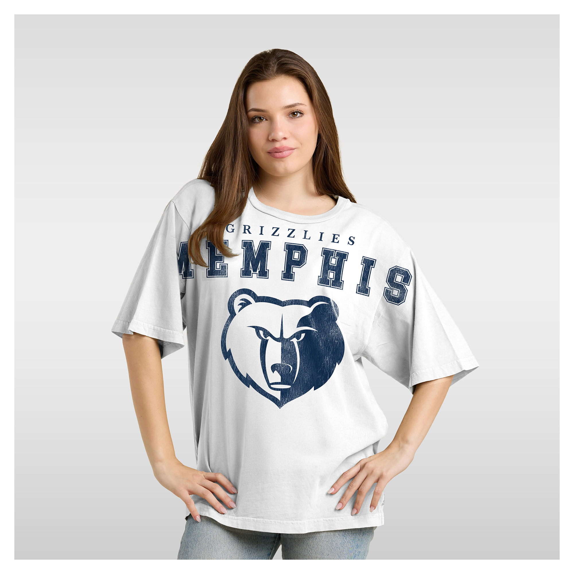 Women's Fanatics White Memphis Grizzlies Spirit Relaxed Jersey T-Shirt