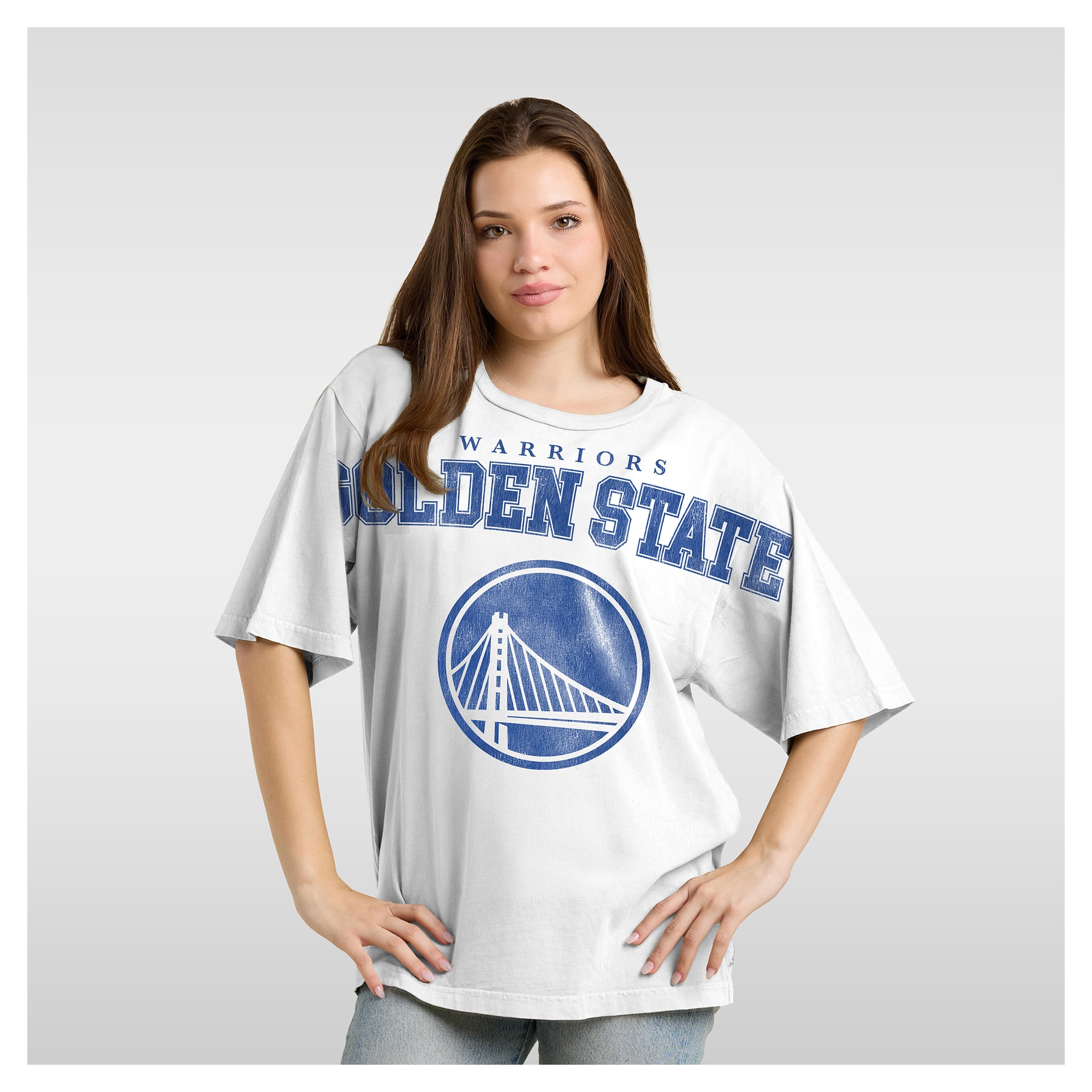 Women's Fanatics  White Golden State Warriors Spirit Relaxed Jersey T-Shirt