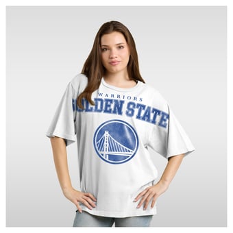 Women's Fanatics  White Golden State Warriors Spirit Relaxed Jersey T-Shirt