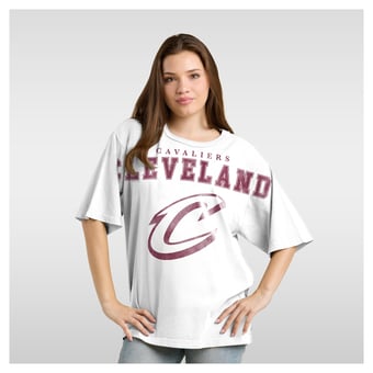 Women's Fanatics  White Cleveland Cavaliers Spirit Relaxed Jersey T-Shirt