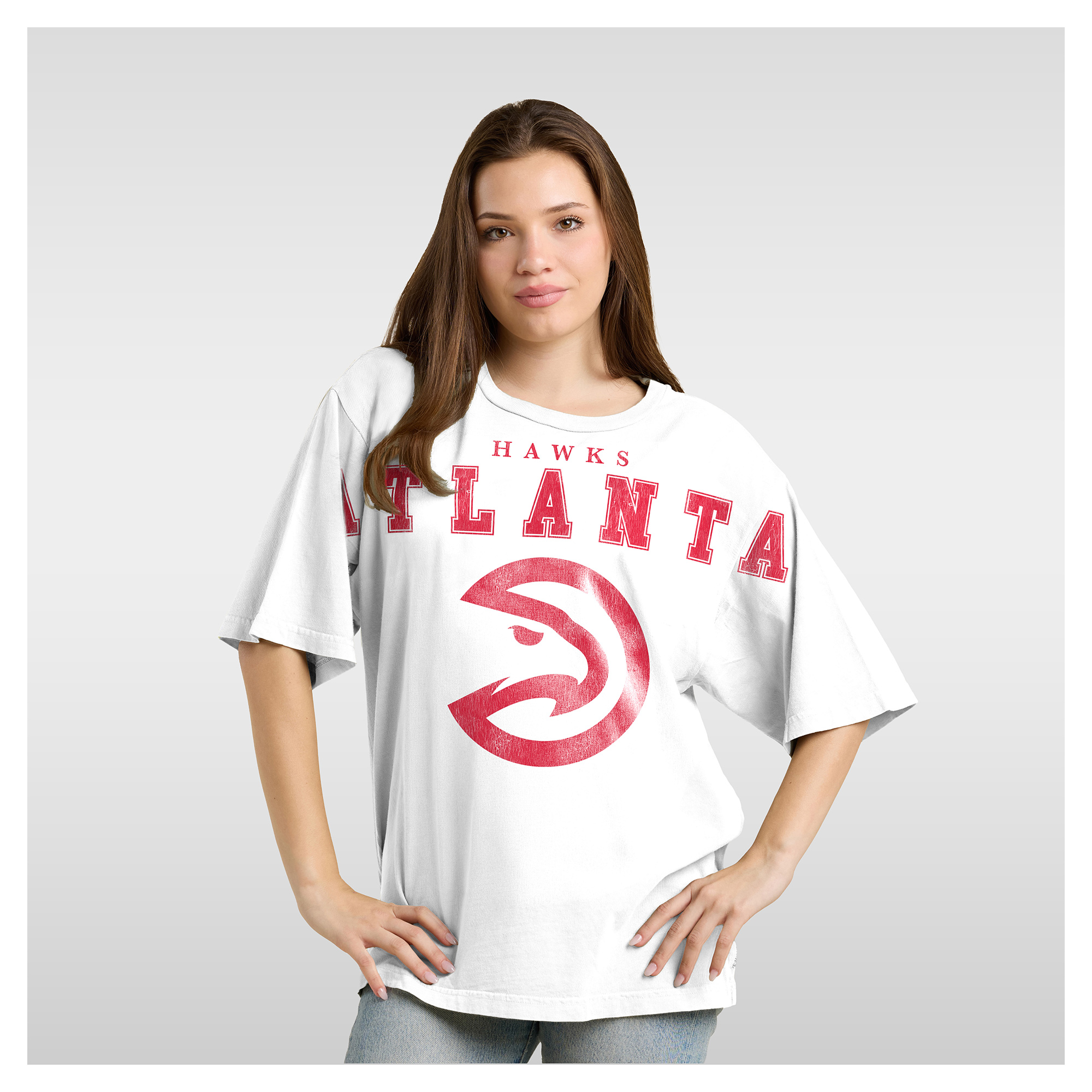 Women's Fanatics White Atlanta Hawks Spirit Relaxed Jersey T-Shirt
