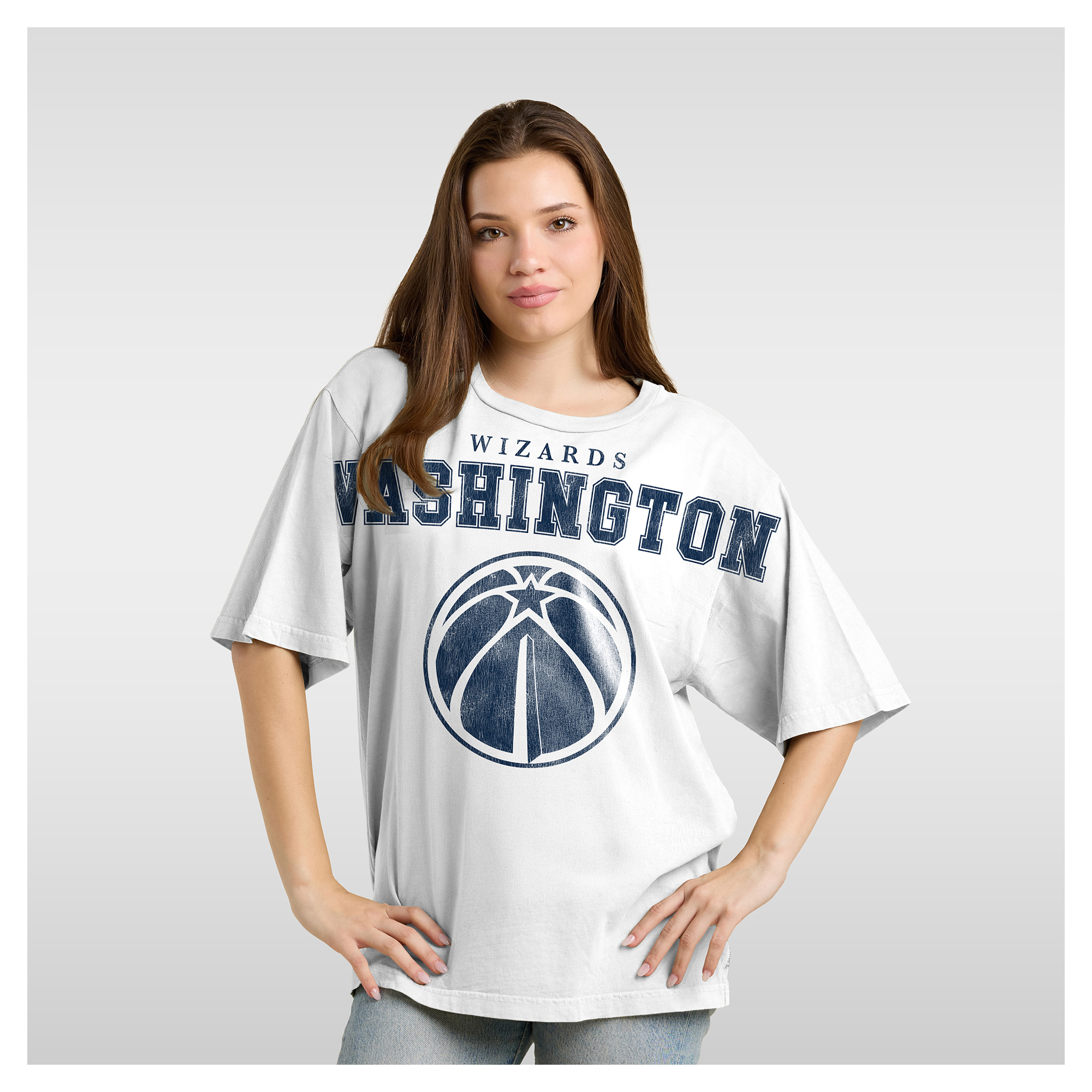 Women's Fanatics White Washington Wizards Spirit Relaxed Jersey T-Shirt