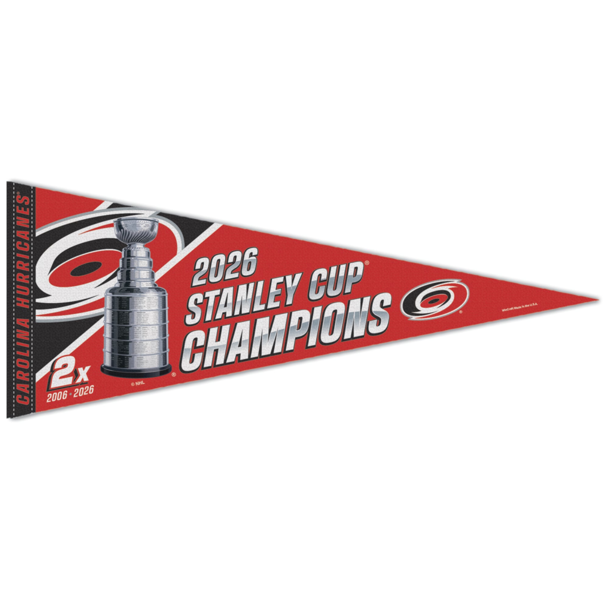 Carolina Hurricanes 2026 Stanley Cup Champion 12×30 Premium Pennant