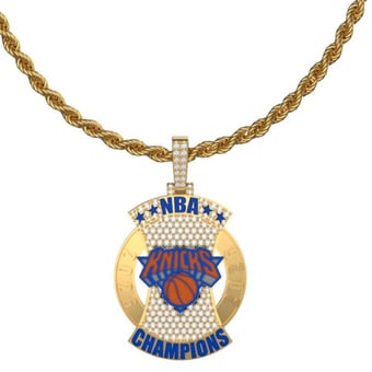 GLD New York Knicks 2026 NBA Finals Champions Logo Pendant