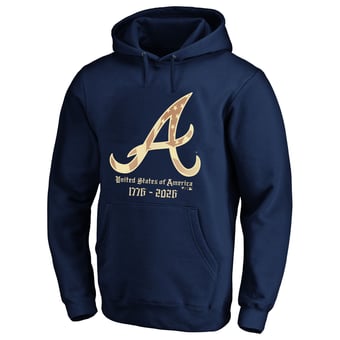 Men's Fanatics Navy Atlanta Braves USA 1776-2026 Big & Tall Hoodie