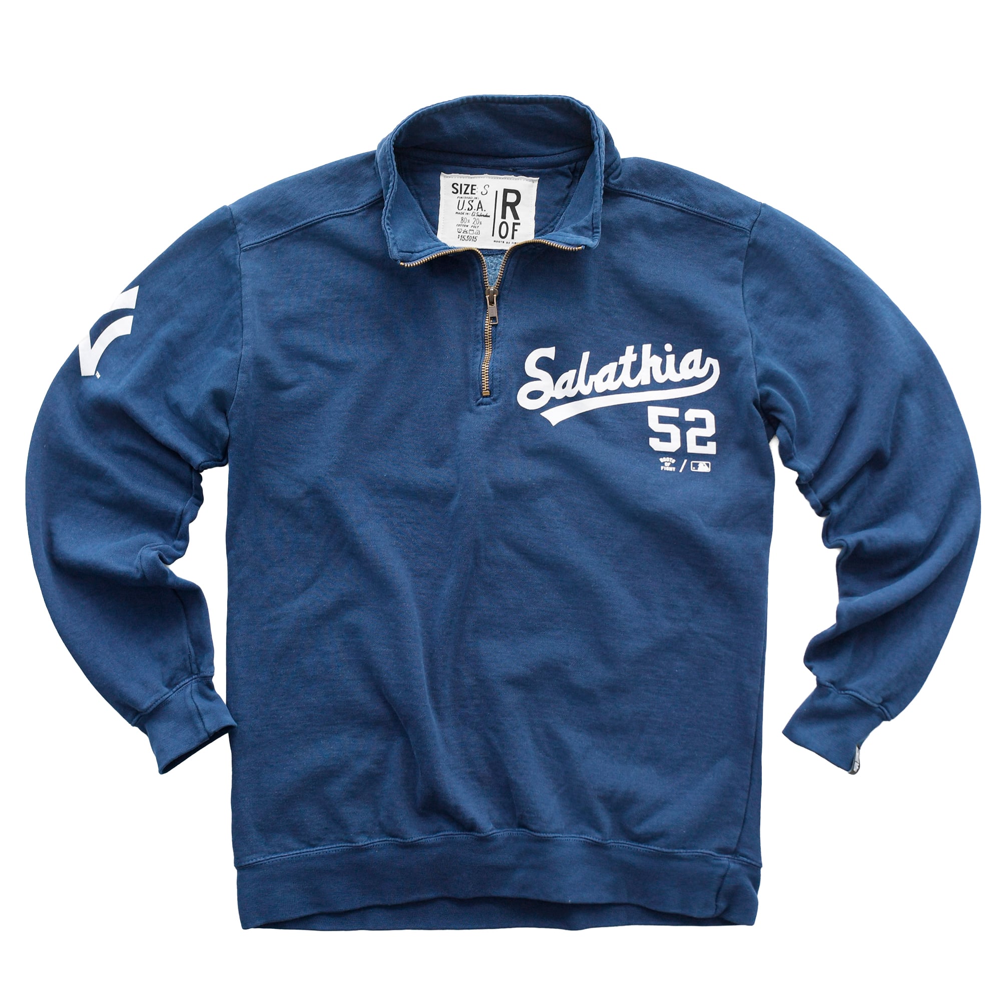 Men's Roots of Fight CC Sabathia Navy New York Yankees Quarter-Zip Sweatshirt