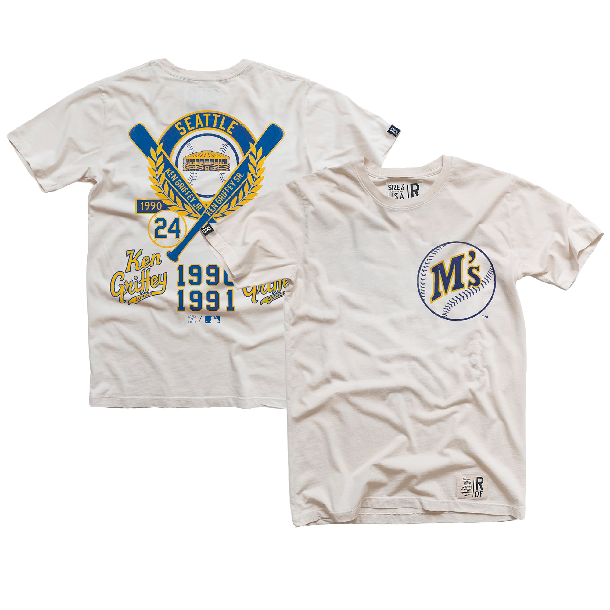 Men's Roots of Fight Ken Griffey Jr. White Seattle Mariners Duo T-Shirt
