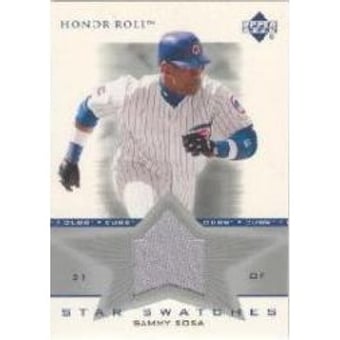 2002 Upper Deck Honor Roll Star Swatches Game Jersey #SSSS1 Sammy Sosa White Jsy