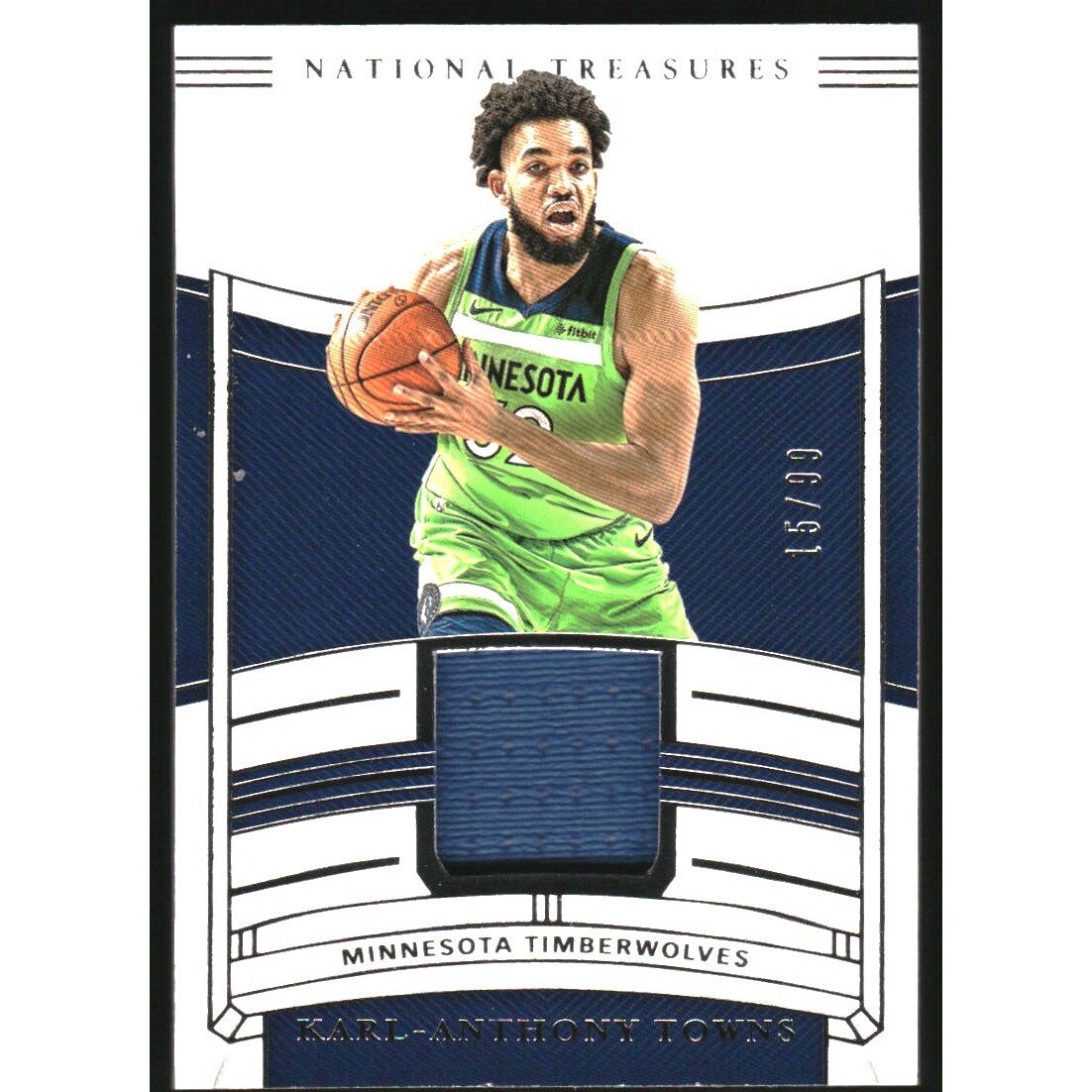 2019-20 Panini National Treasures Jersey Treasures #25 Karl-Anthony Towns/99