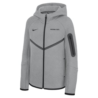 Youth Nike  Gray Michigan State Spartans Tech Fleece Raglan Full-Zip Windrunner Hoodie