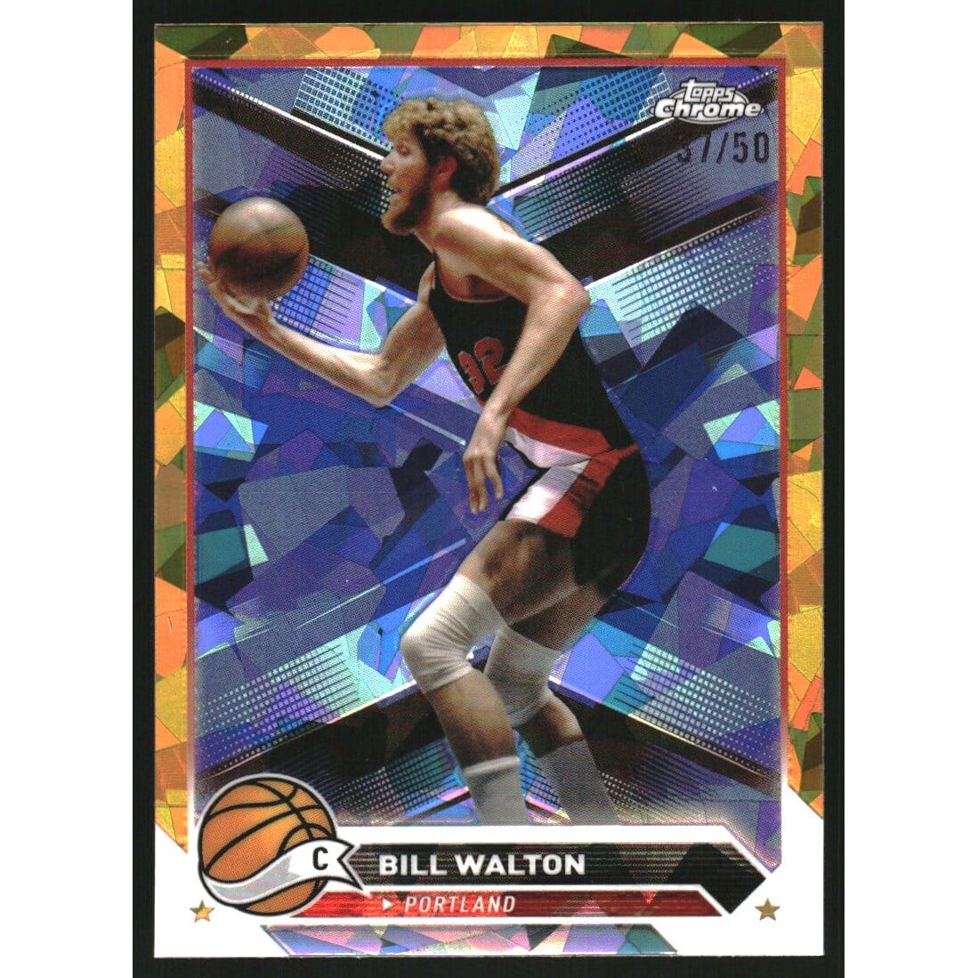 2023-24 Topps Chrome Sapphire Gold Refractors #94 Bill Walton. rookie card picture