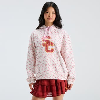 LoveShackFancy Women's White USC Trojans Nacova Hoodie