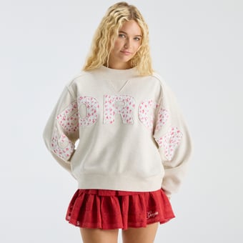 LoveShackFancy Women's Cream Georgia Bulldogs Mockneck Sweatshirt