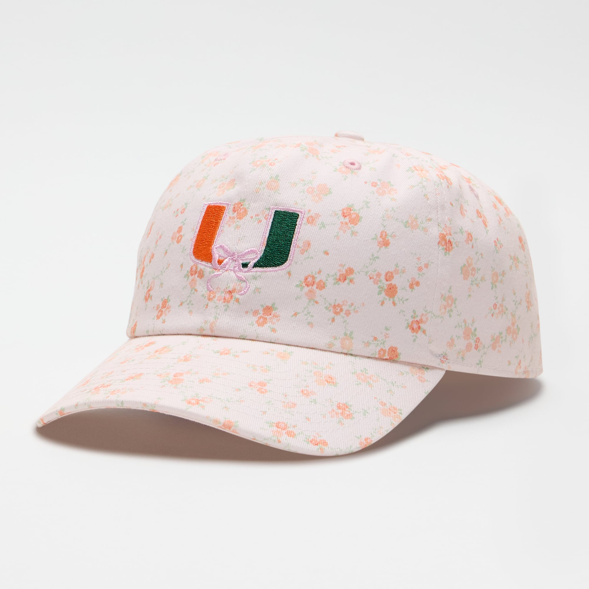 LoveShackFancy Women's White Miami Hurricanes Floral Adjustable Hat