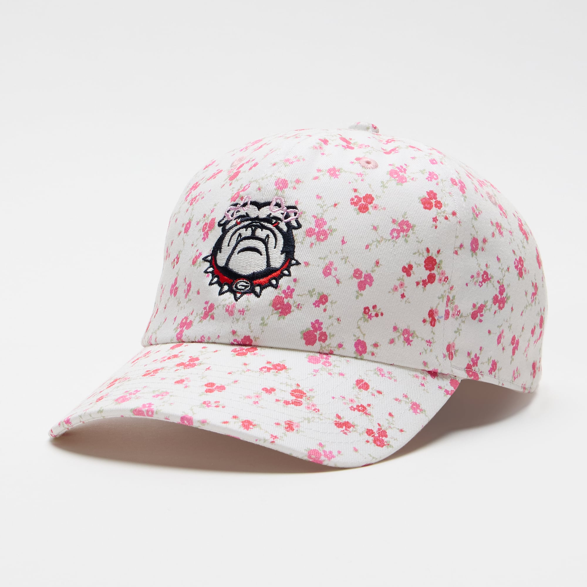 LoveShackFancy Women's White Georgia Bulldogs Floral Adjustable Hat