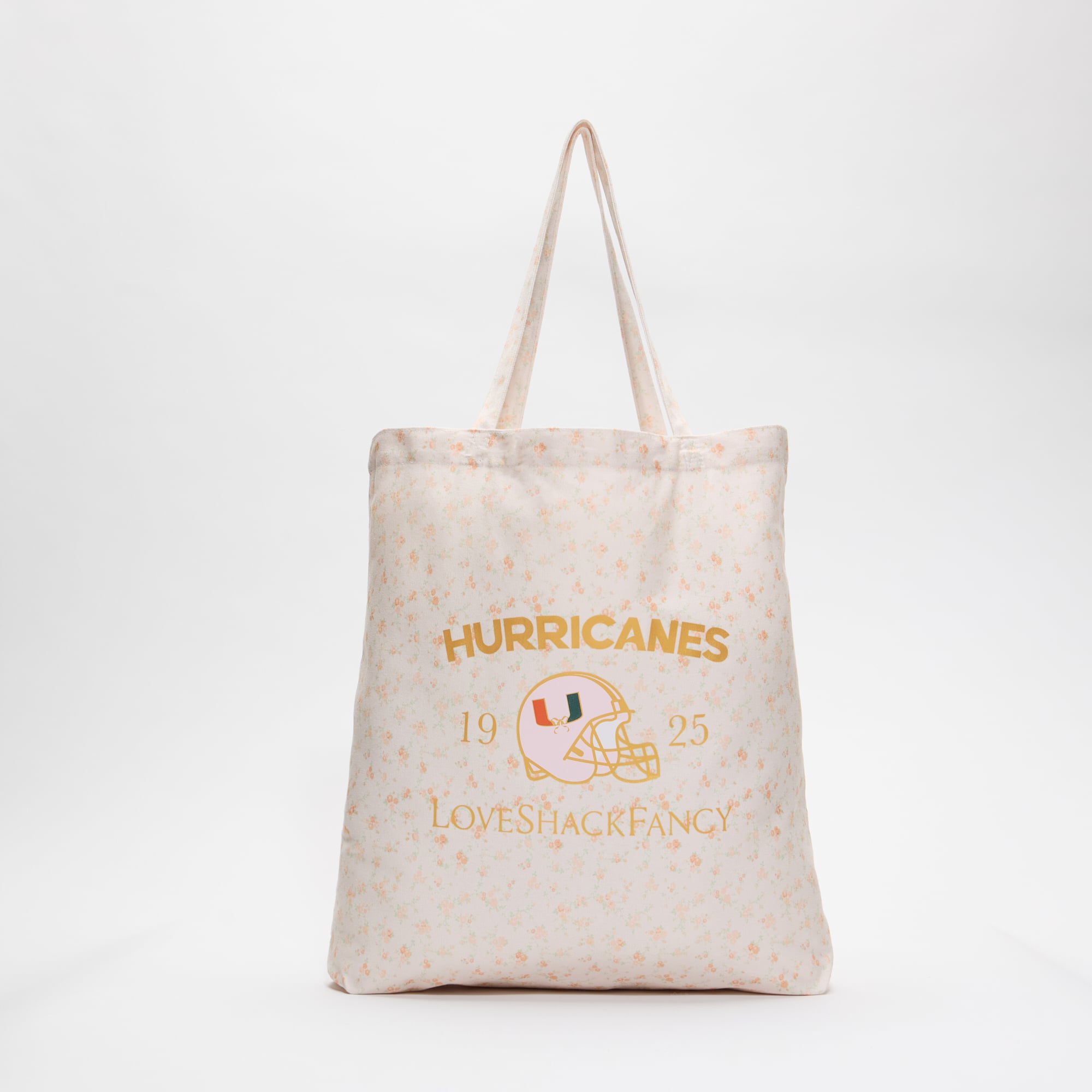 LoveShackFancy Women's White Miami Hurricanes Canvas Tote Bag