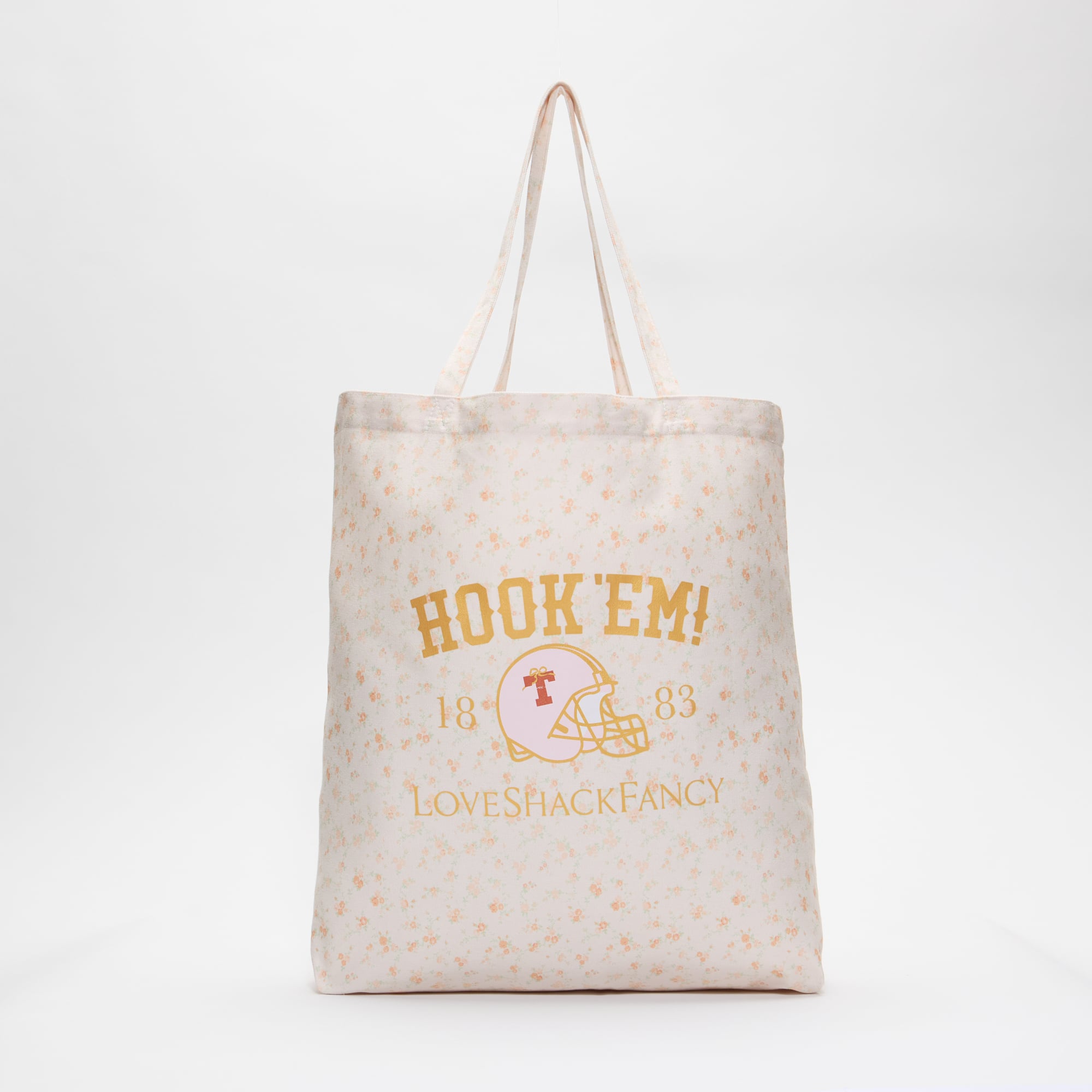 LoveShackFancy Women's White Texas Longhorns Canvas Tote Bag