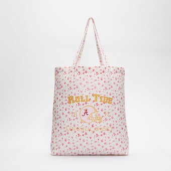 LoveShackFancy Women's White Alabama Crimson Tide Canvas Tote Bag
