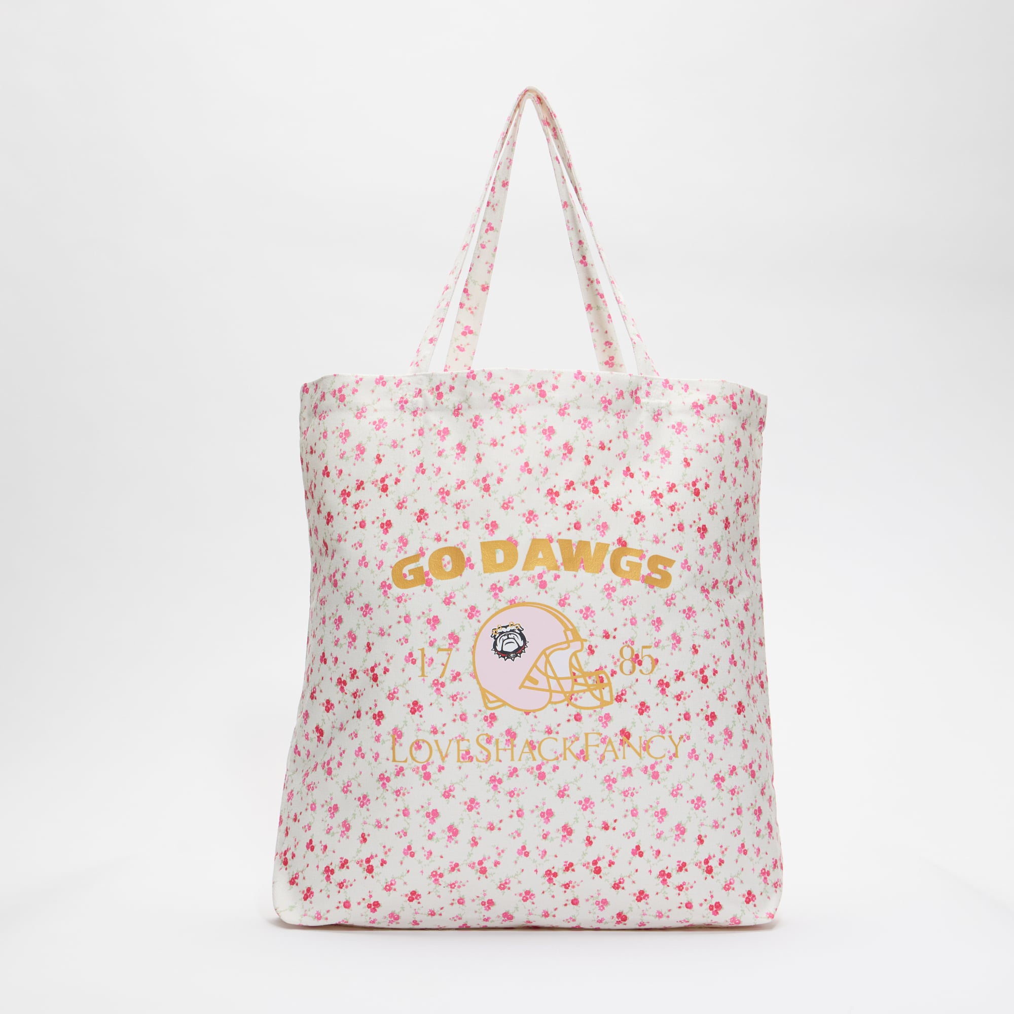 LoveShackFancy Women's White Georgia Bulldogs Canvas Tote Bag