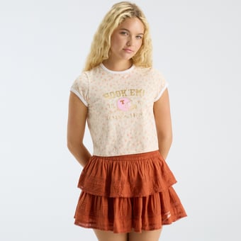 LoveShackFancy Women's Texas Orange Texas Longhorns MaryKate Ringer T-Shirt