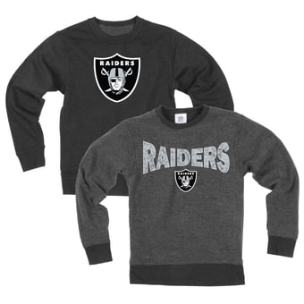 Youth Wes & Willy  Black Las Vegas Raiders Reversible Fleece Sweatshirt
