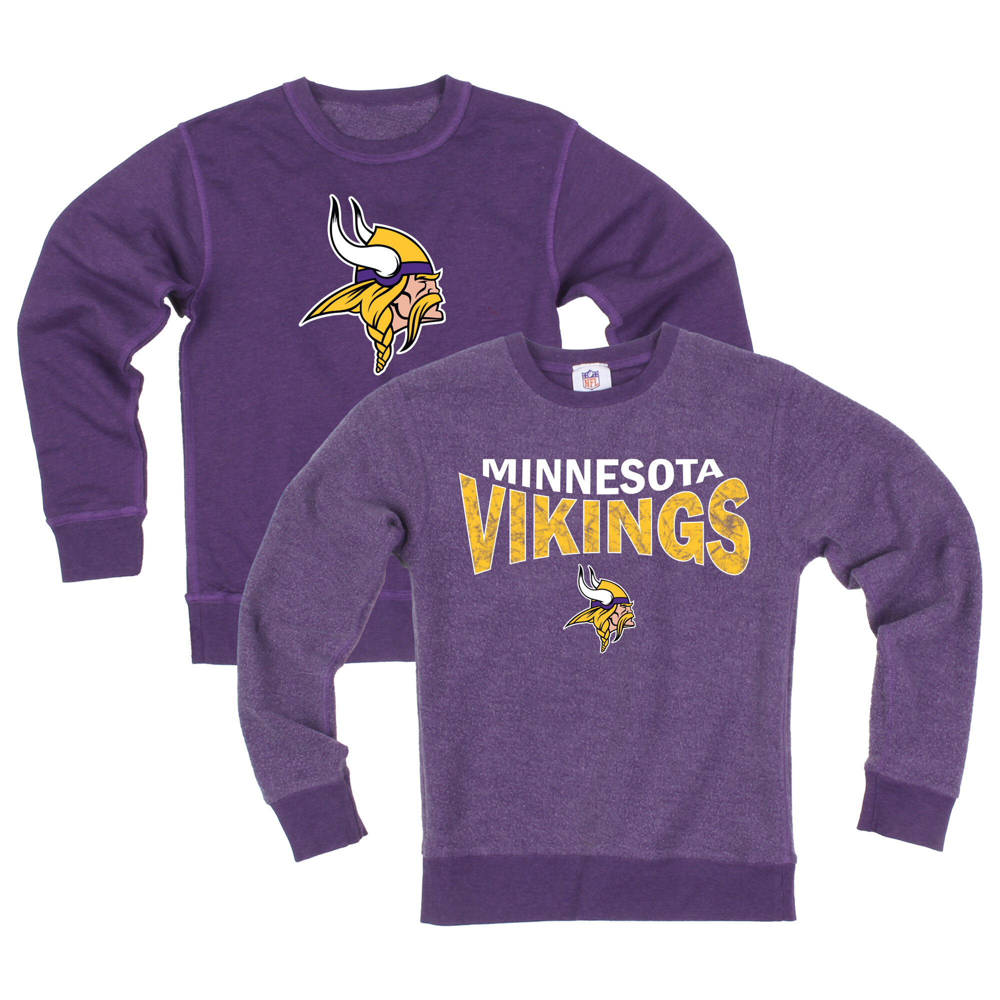 Wes & Willy Big Boys' and Girls' Purple Minnesota Vikings Reversible Fleece Sweatshirt - Purple