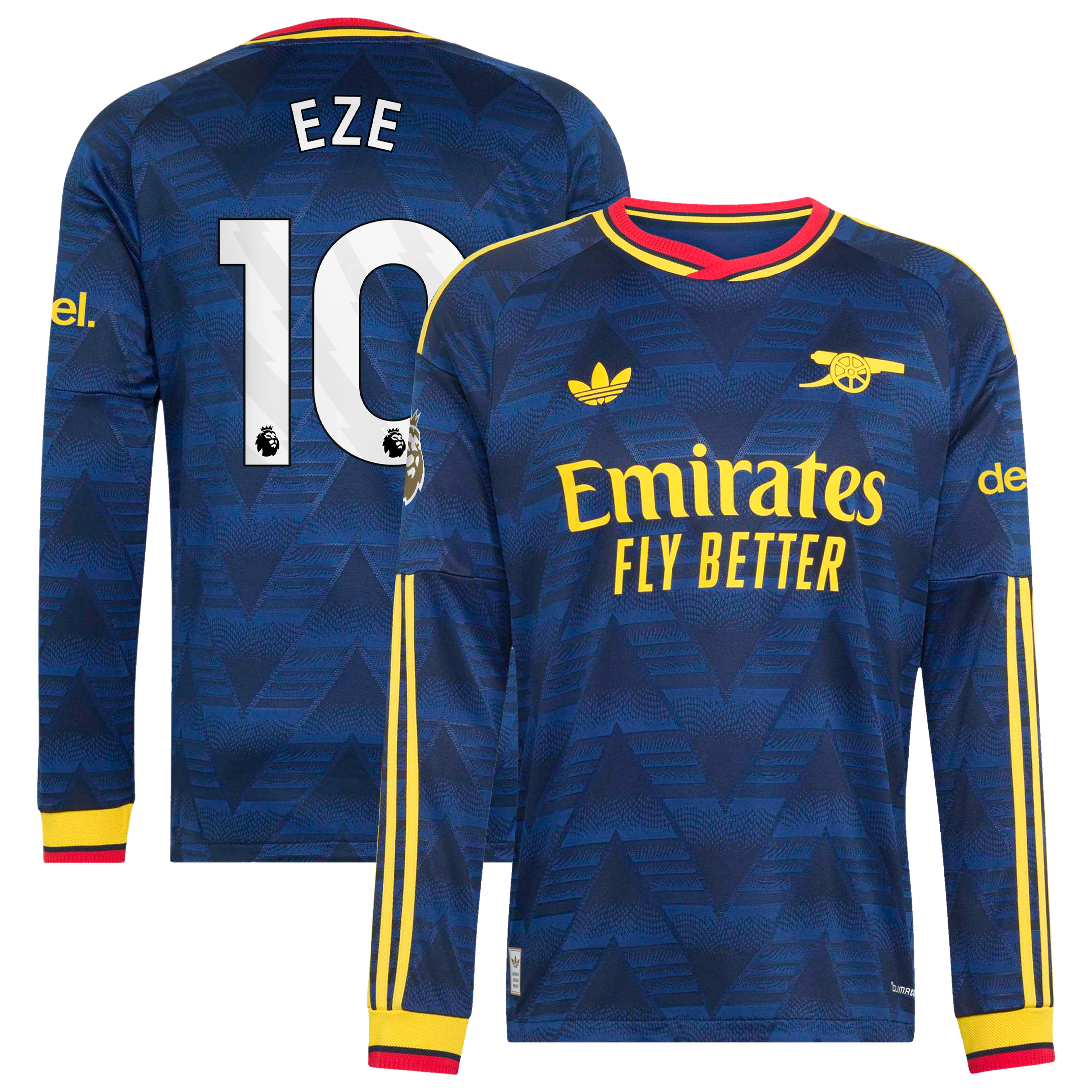 Men's adidas Eberechi Eze Navy Arsenal 2026/27 Away On-Field Authentic Long Sleeve Jersey