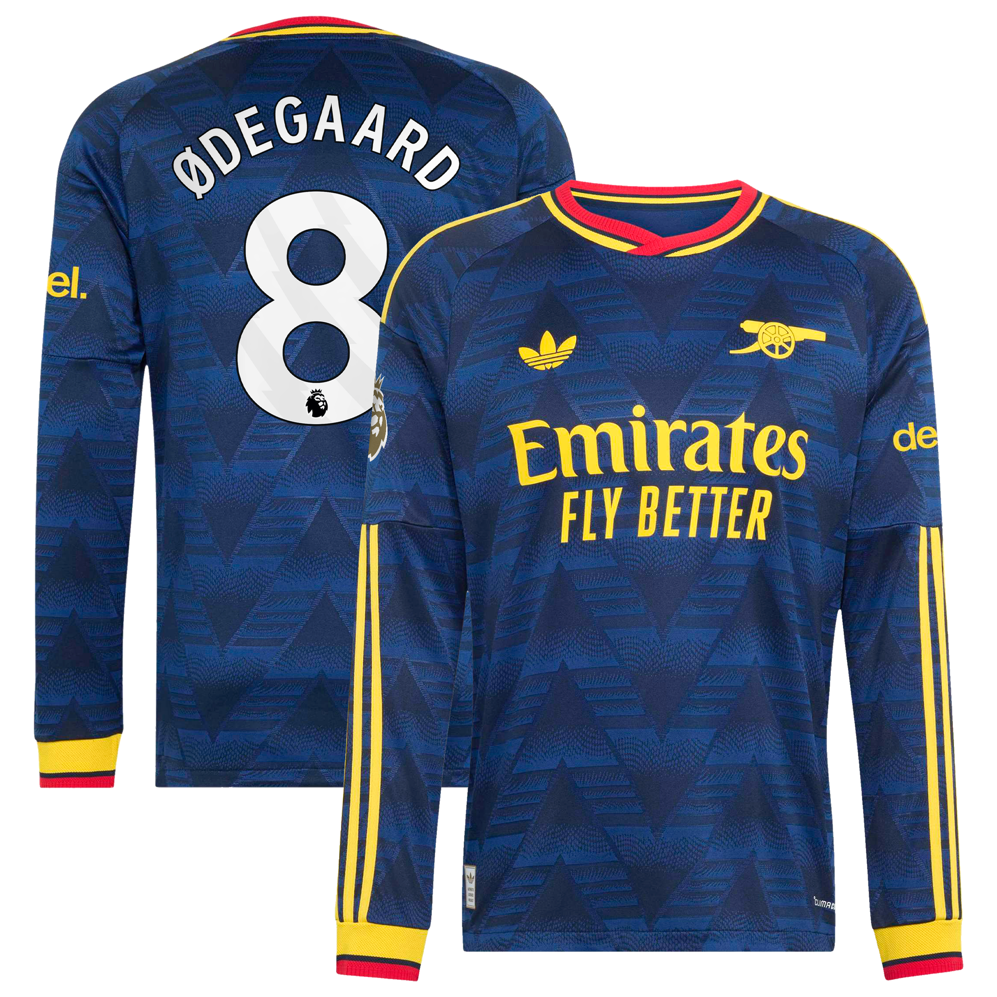Men's adidas Martin Ødegaard Navy Arsenal 2026/27 Away On-Field Authentic Long Sleeve Jersey