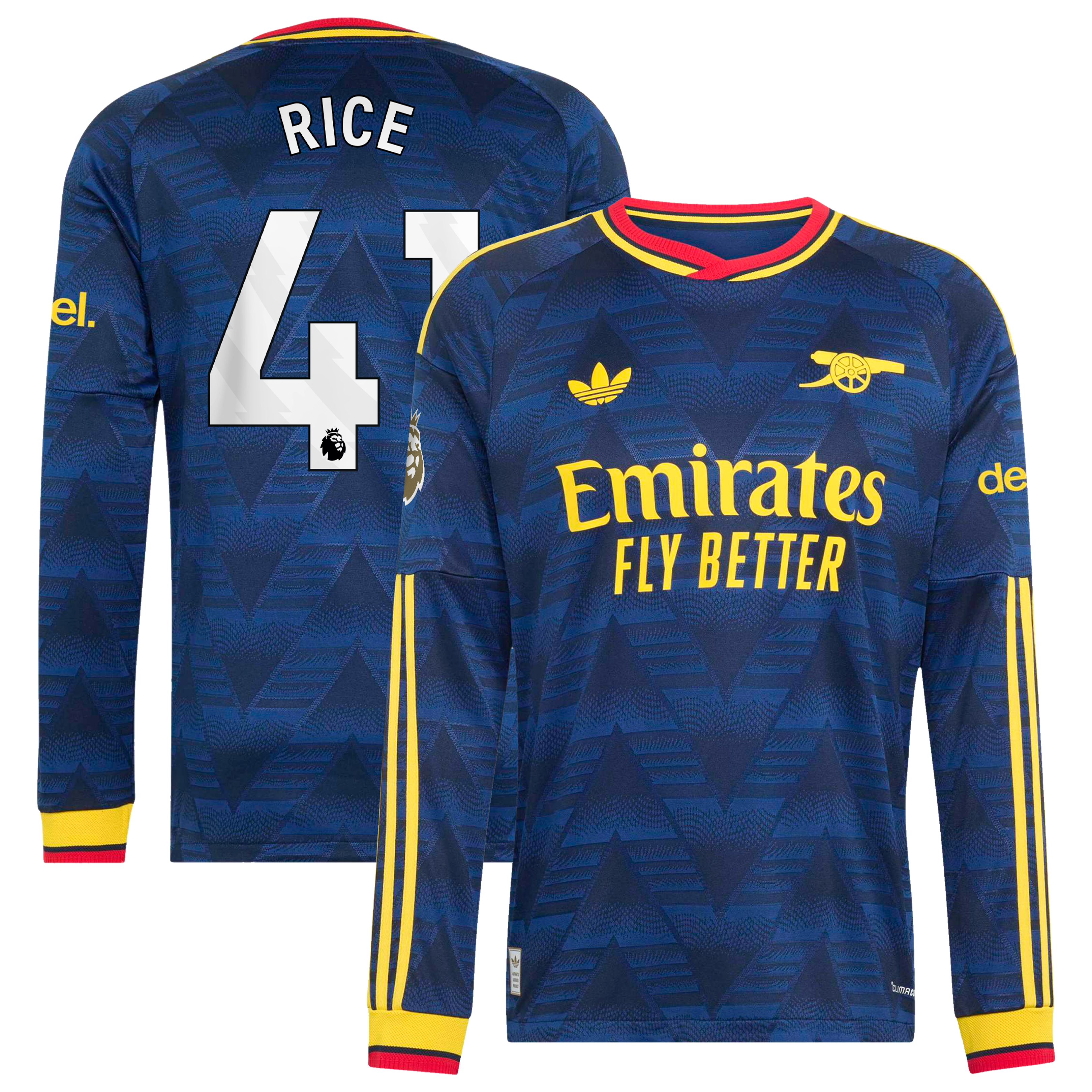 Men's adidas Declan Rice Navy Arsenal 2026/27 Away On-Field Authentic Long Sleeve Jersey