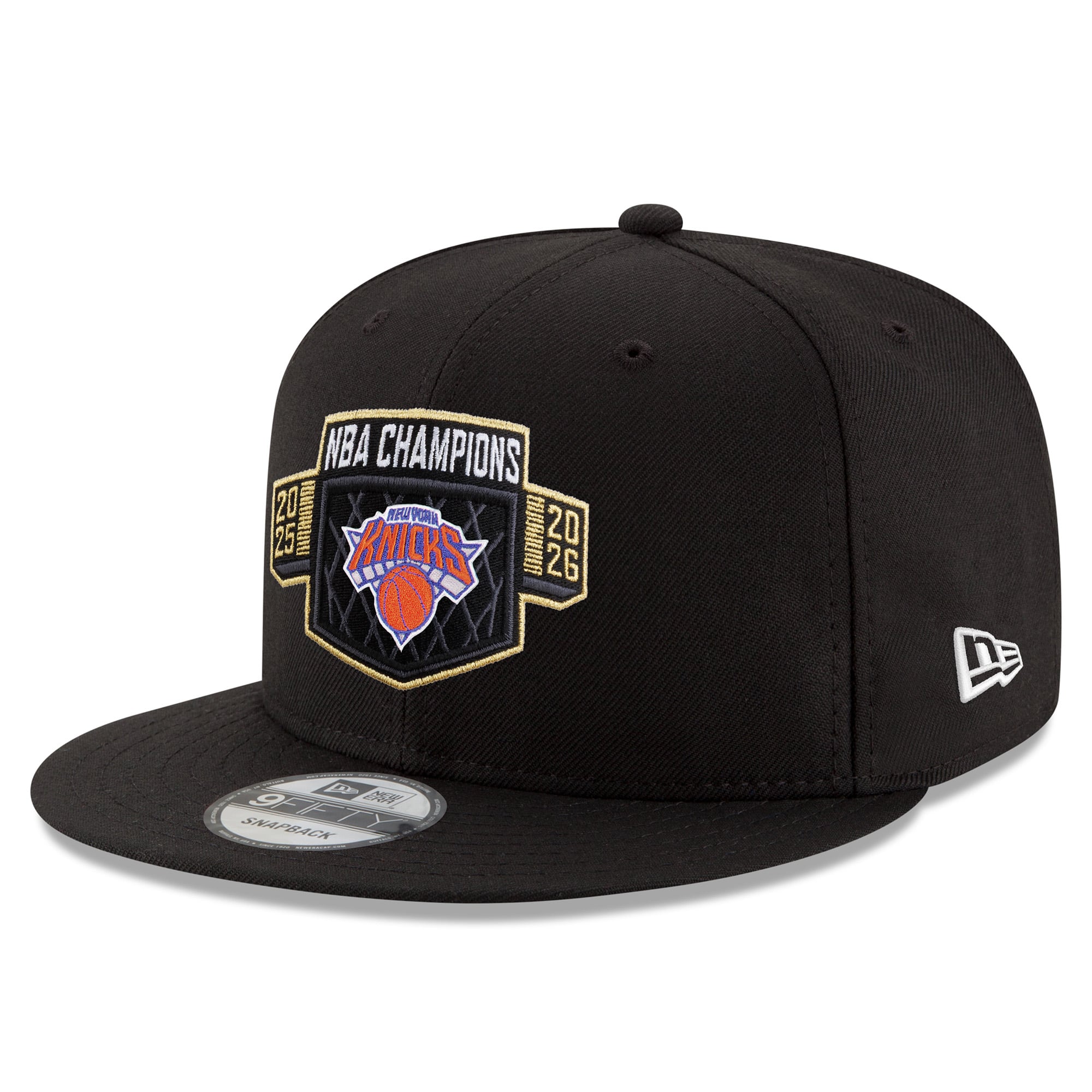 Men's New Era Black New York Knicks 2026 NBA Finals Champions Locker Room Replica 9FIFTY Snapback Hat