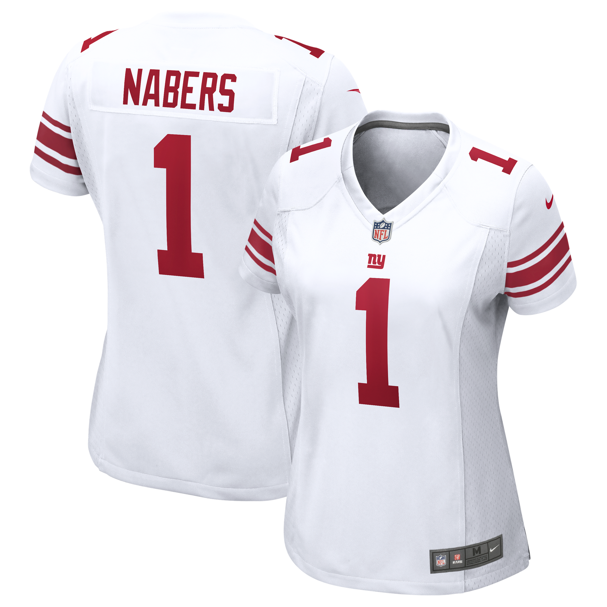 New York Giants Nike Game Road Jersey - White - Malik Nabers - Womens