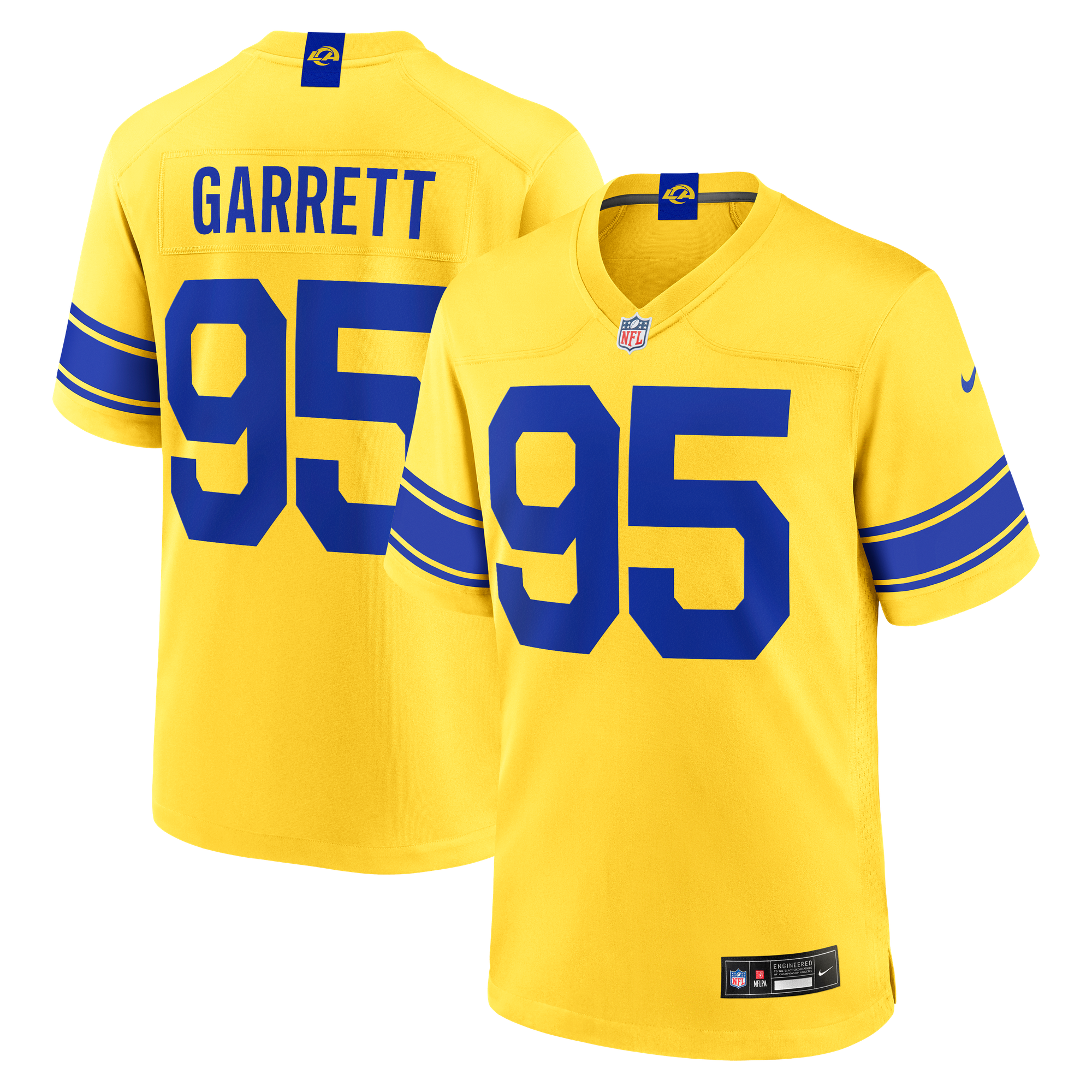 Maglia da gioco Nike dei Los Angeles Rams, versione alternativa secondaria - Gialla - Myles Garrett - Uomo