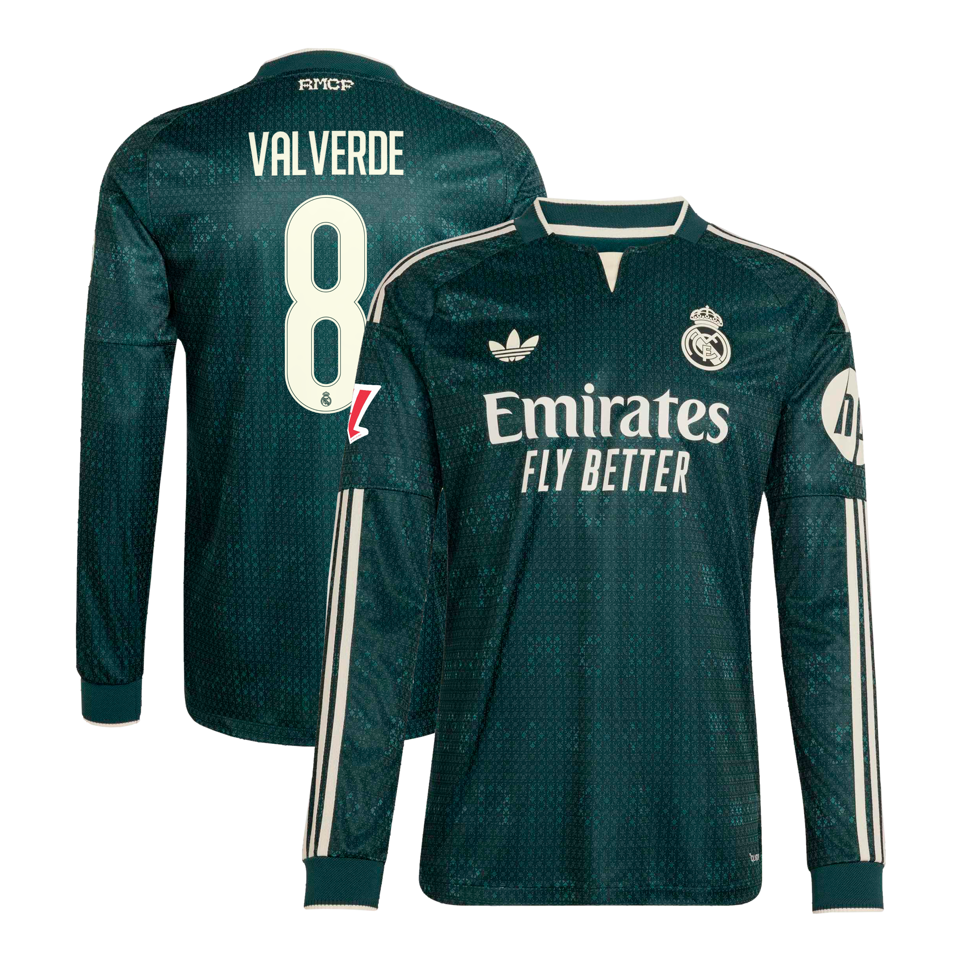 Men's adidas Federico Valverde Green Real Madrid 2026/27 Away On-Field Authentic Long Sleeve Jersey