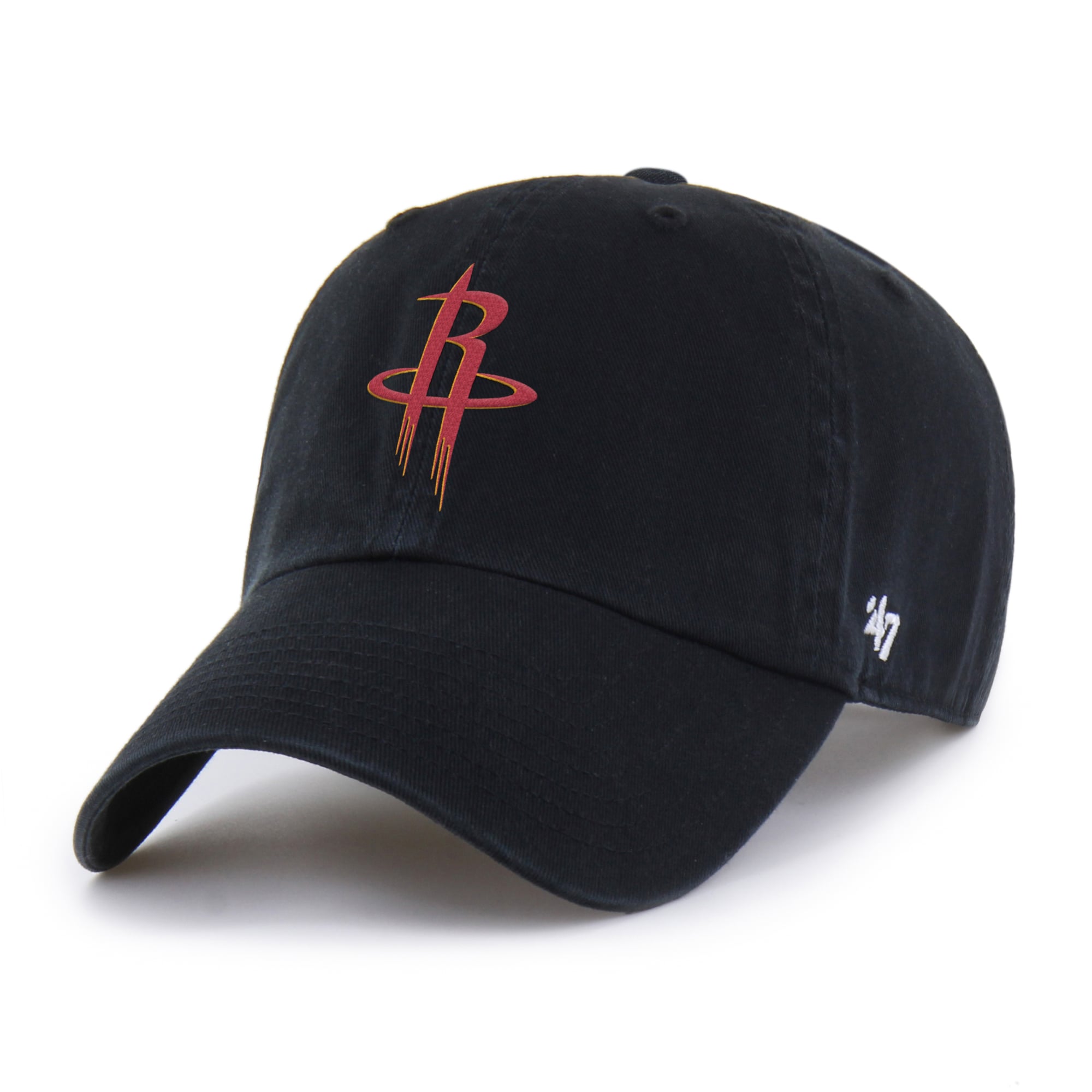 '47 Brand Men's Black Houston Rockets Primary Clean Up Adjustable Hat - Black