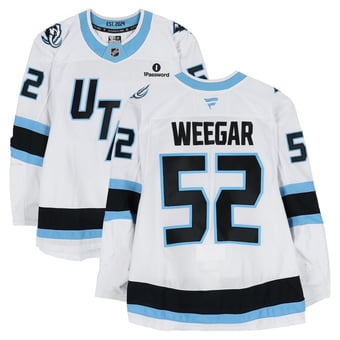 MacKenzie Weegar Utah Mammoth Game-Used #52 White Jersey Worn During Round One of the 2026 Stanley Cup Playoffs vs. Vegas Golden Knights