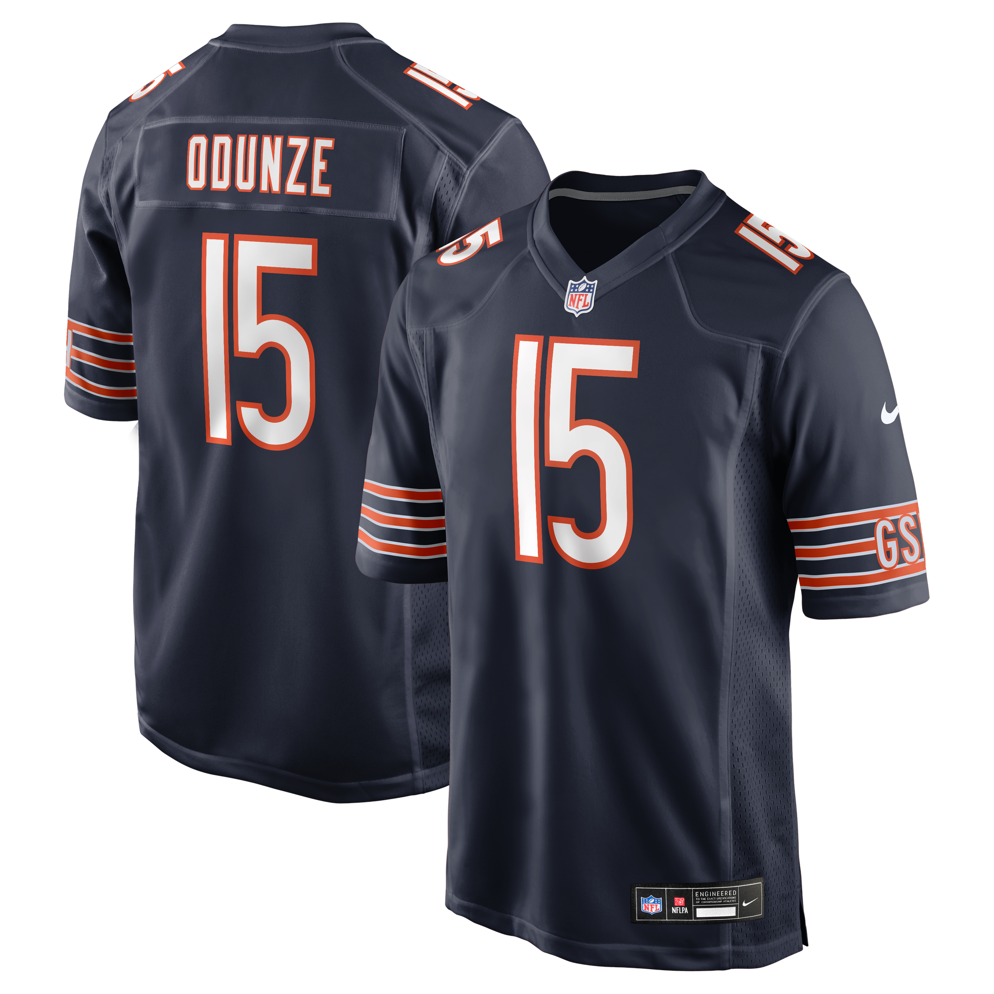 Camiseta Nike Game de la 1ª equipación del Chicago Bears - Azul marino - Rome Odunze - Jóvenes