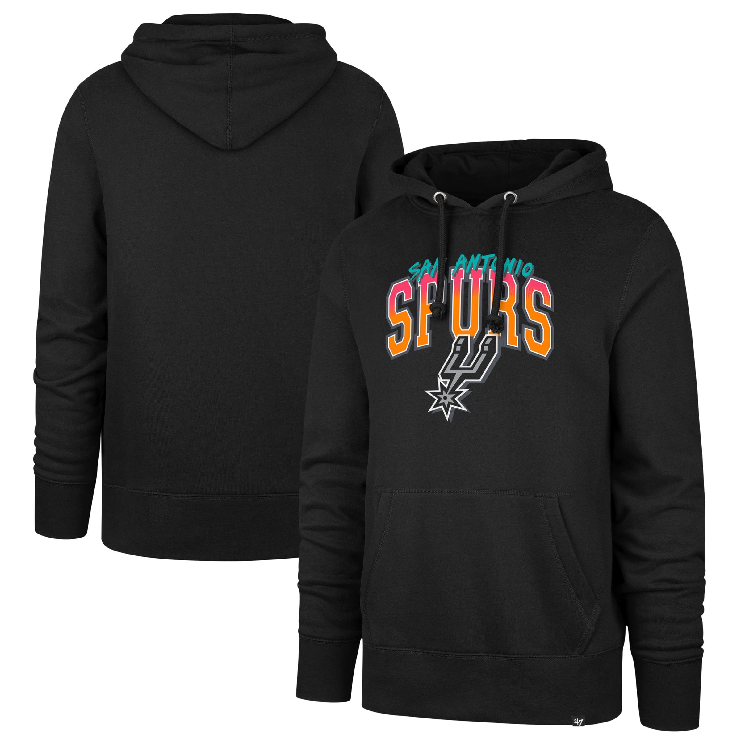 Men's '47 Black San Antonio Spurs Big & Tall Fiesta Hoodie