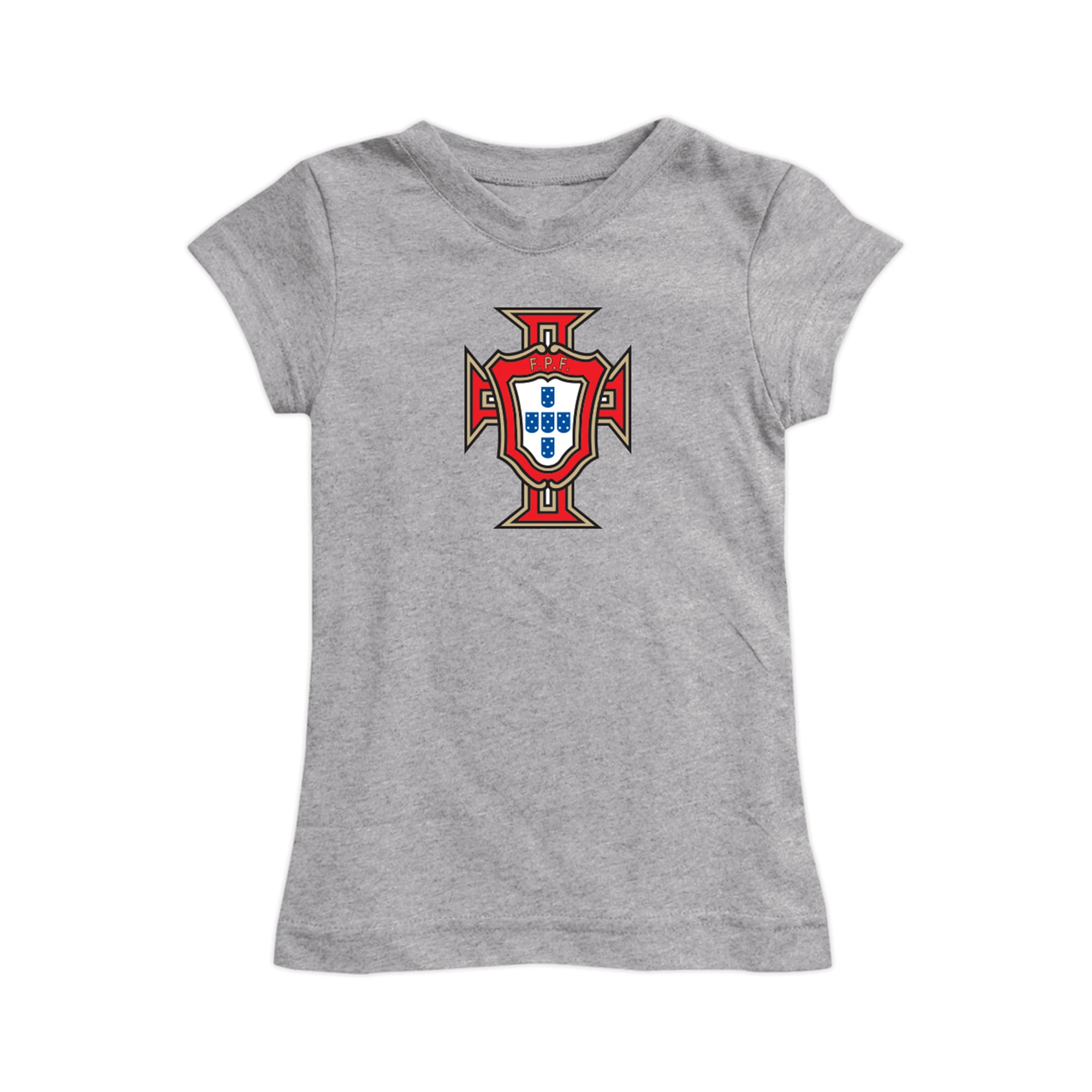 Girls Toddler Vive La Fete Gray Portugal National Team Color Badge Fitted T-Shirt