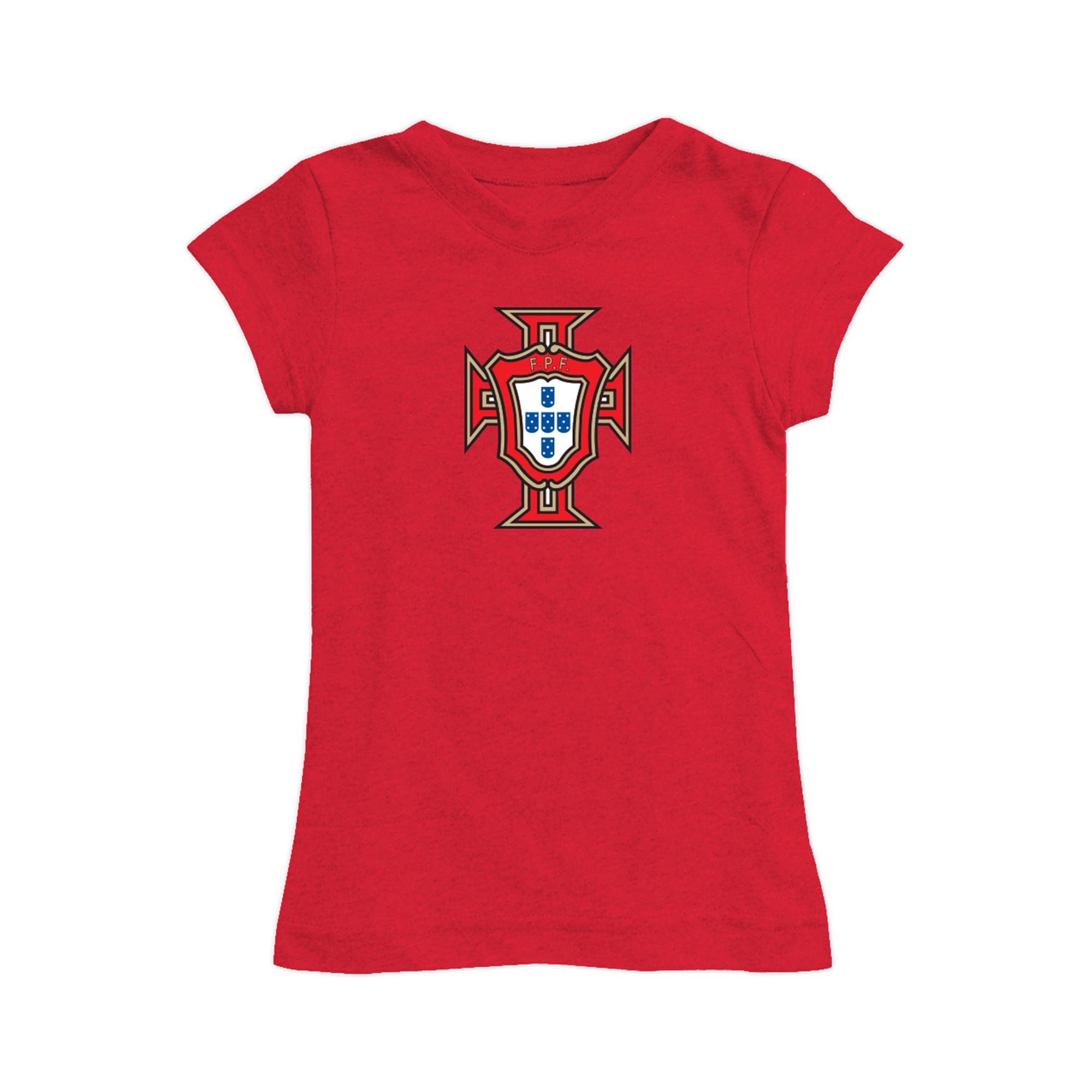Girls Toddler Vive La Fete Red Portugal National Team Color Badge Fitted T-Shirt