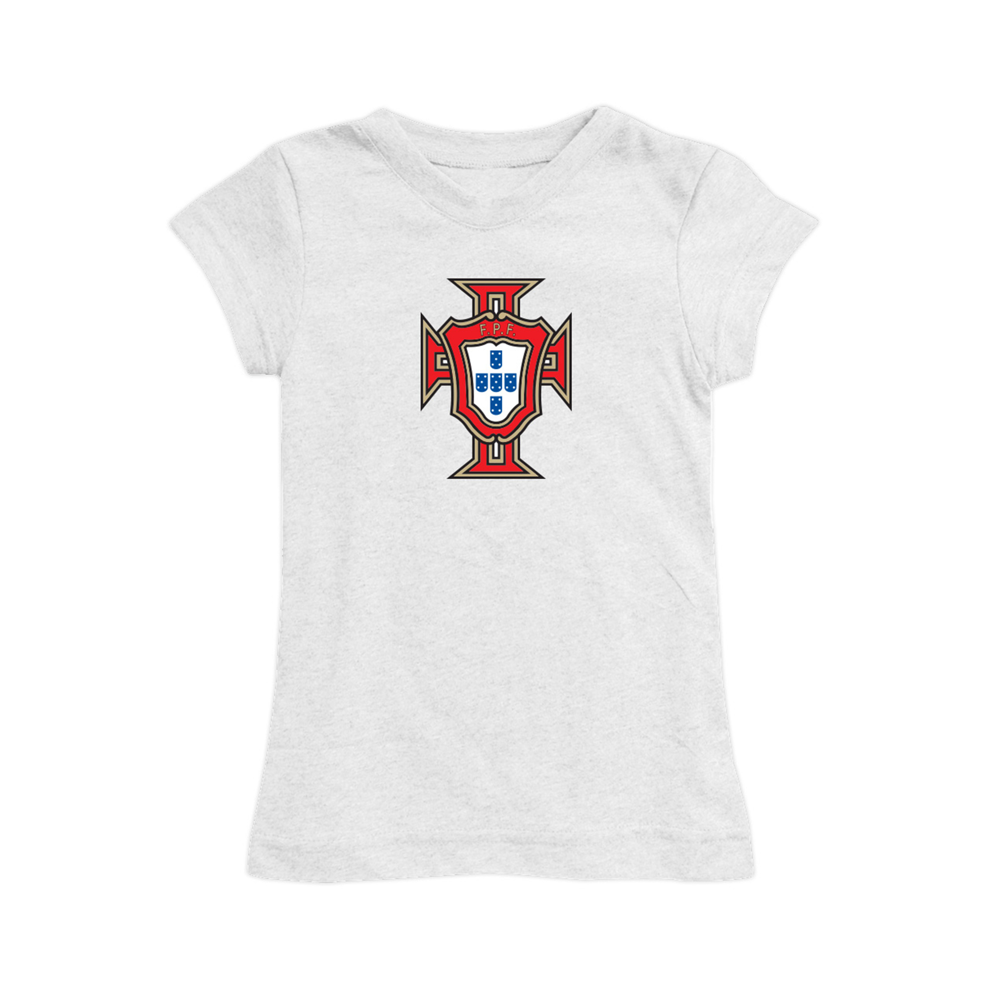 Girls Toddler Vive La Fete White Portugal National Team Color Badge Fitted T-Shirt
