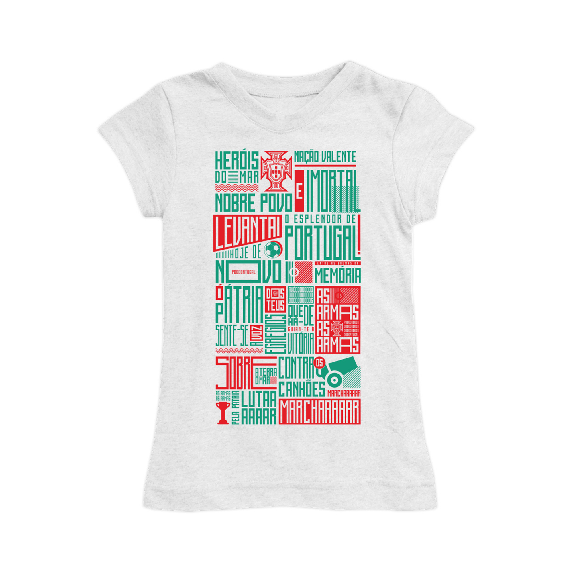 Girls Toddler Vive La Fete White Portugal National Team  Graphic Fitted T-Shirt