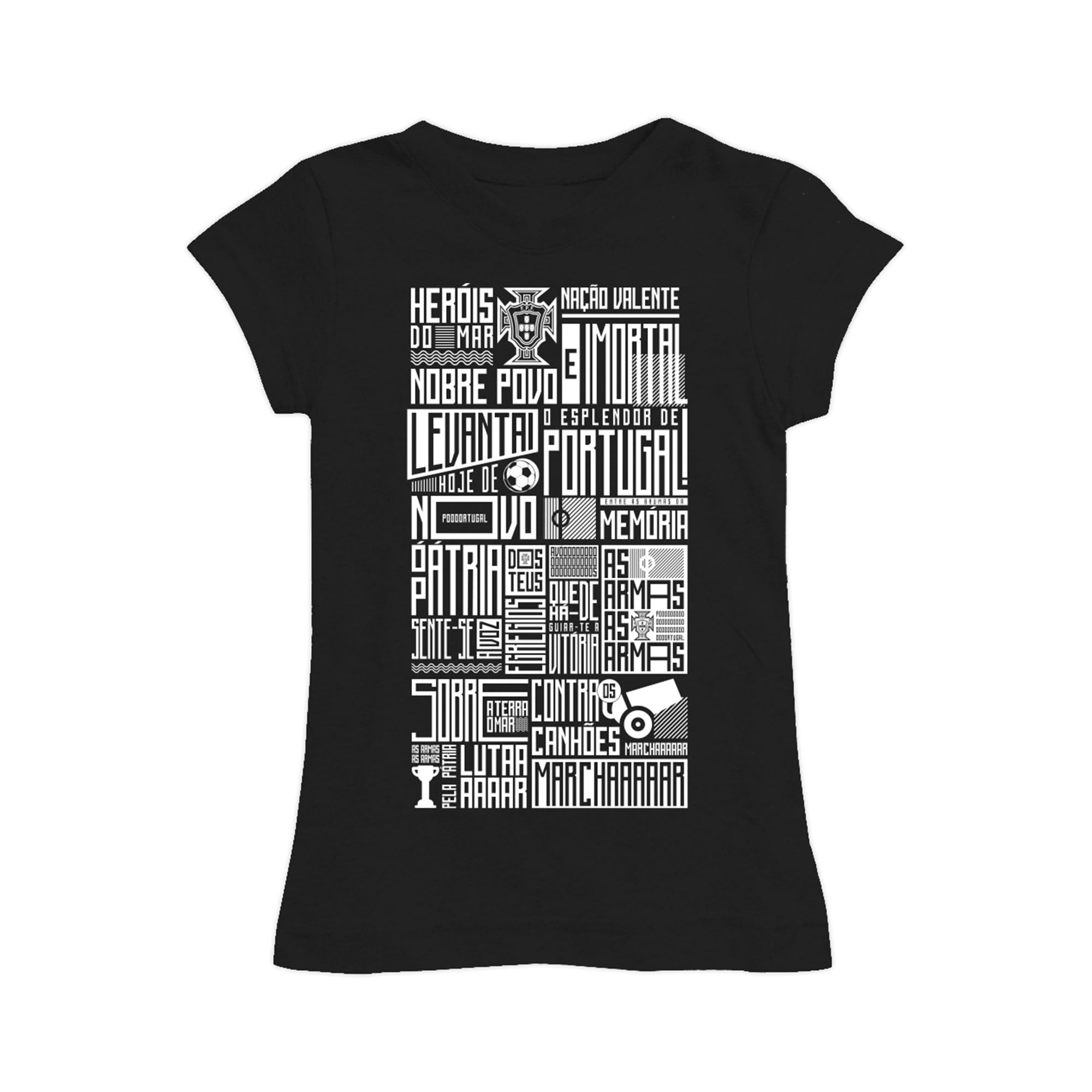 Girls Toddler Vive La Fete Black Portugal National Team  Graphic Fitted T-Shirt