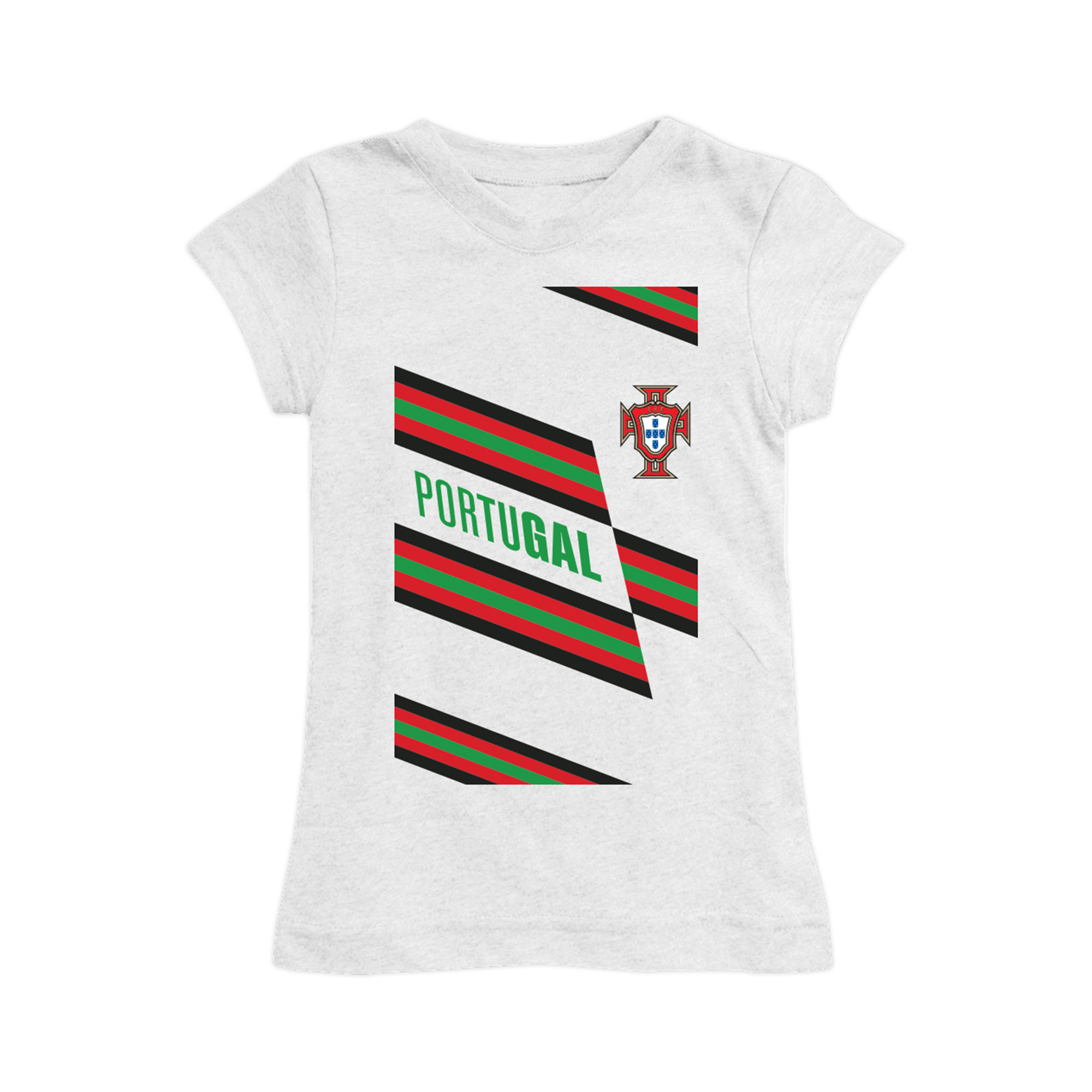 Girls Toddler Vive La Fete White Portugal National Team Stripes & Logo Fitted T-Shirt
