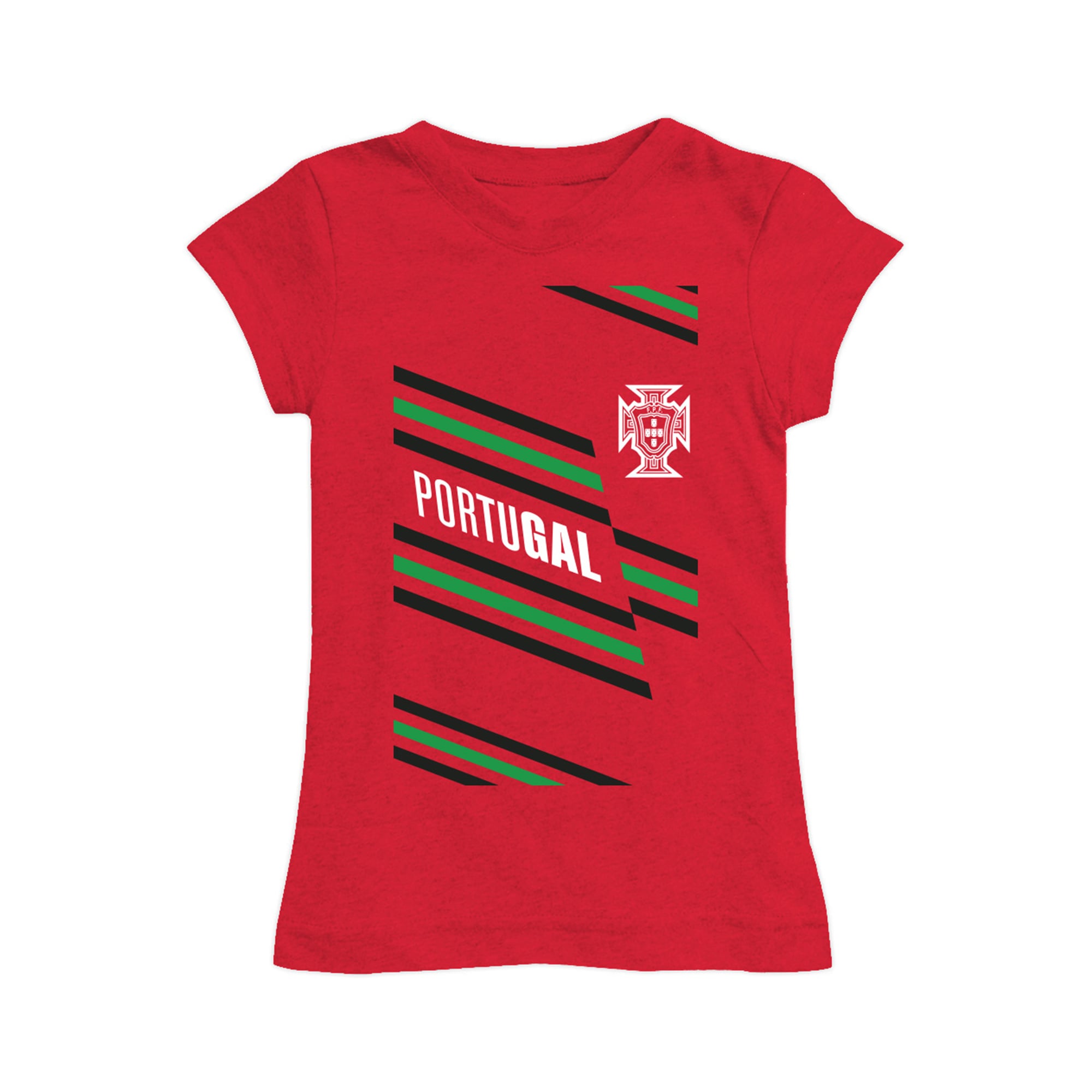 Girls Youth Vive La Fete Red Portugal National Team Stripes & Logo Fitted T-Shirt