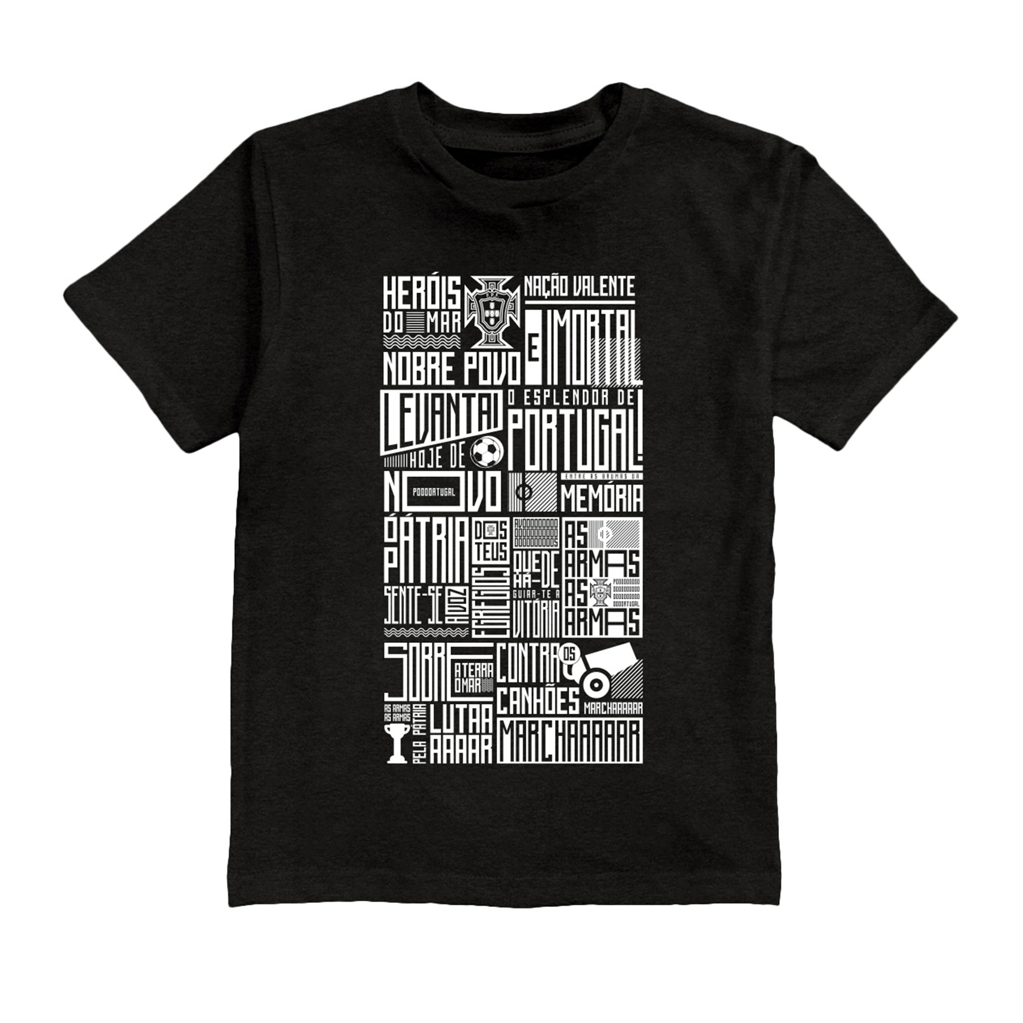 Youth Vive La Fete Black Portugal National Team Word Graphic T-Shirt