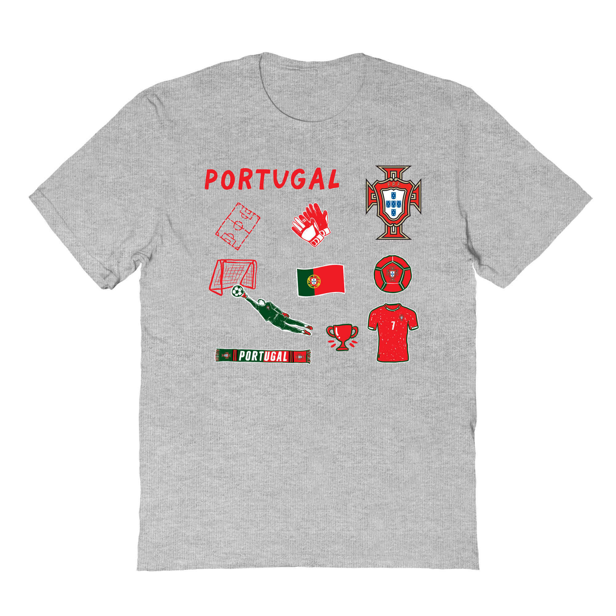 Toddler Vive La Fete Gray Portugal National Team Impressions Icons T-Shirt