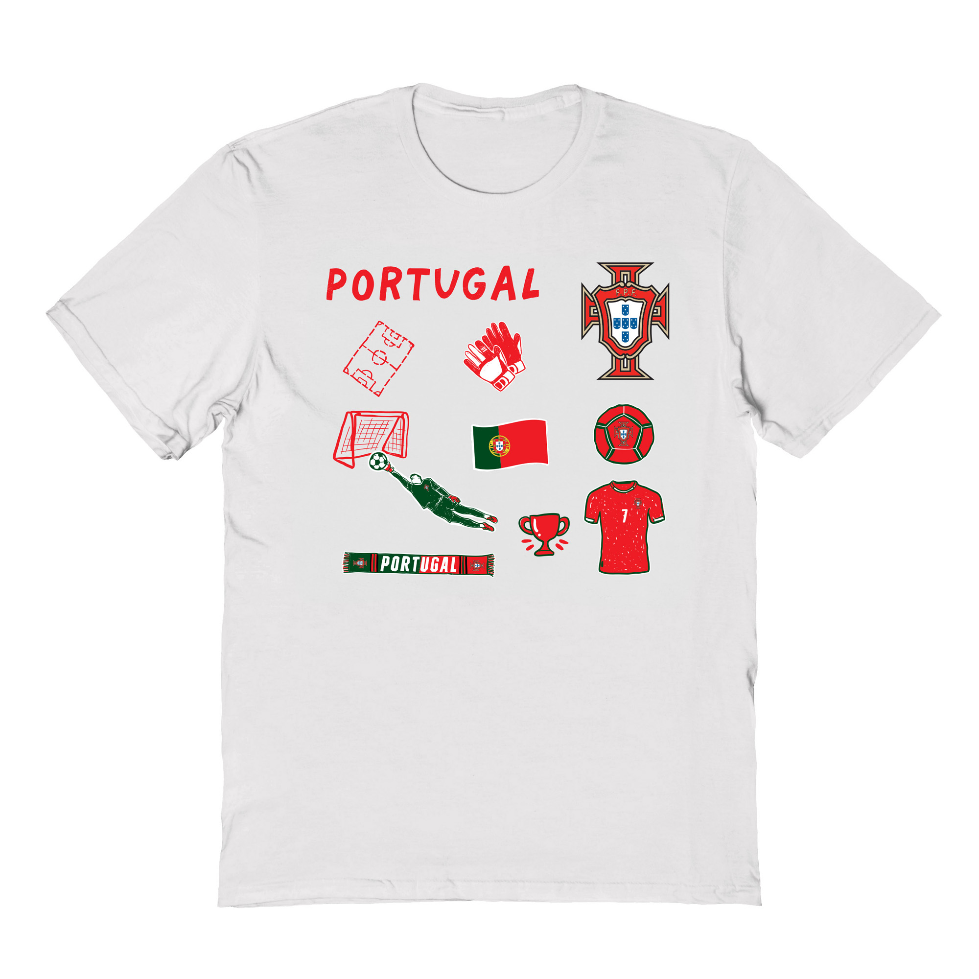 Youth Vive La Fete White Portugal National Team Impressions Icons T-Shirt