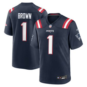 Youth Nike A.J. Brown Navy New England Patriots Team Game Jersey